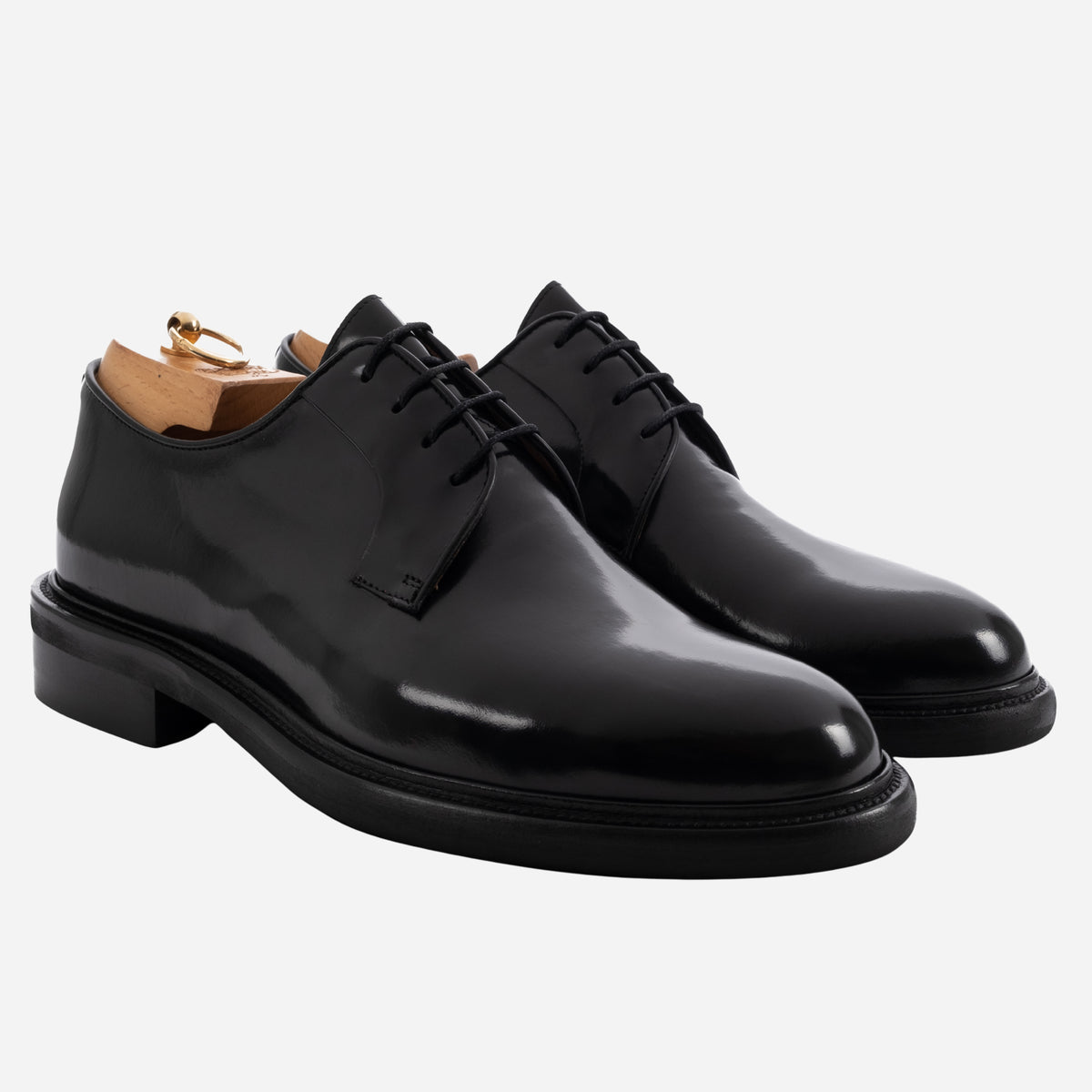 KIMON - Derby in Pelle Liscia nero<BR/> KIMON -ABRNRO CALZOLERIA TOSCANA 339