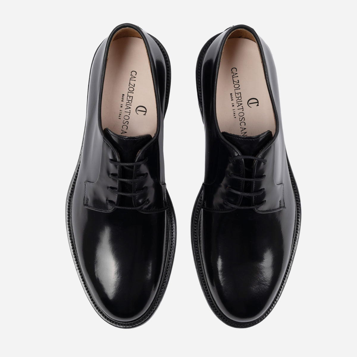 KIMON - Derby in Pelle Liscia nero<BR/> KIMON -ABRNRO CALZOLERIA TOSCANA 339