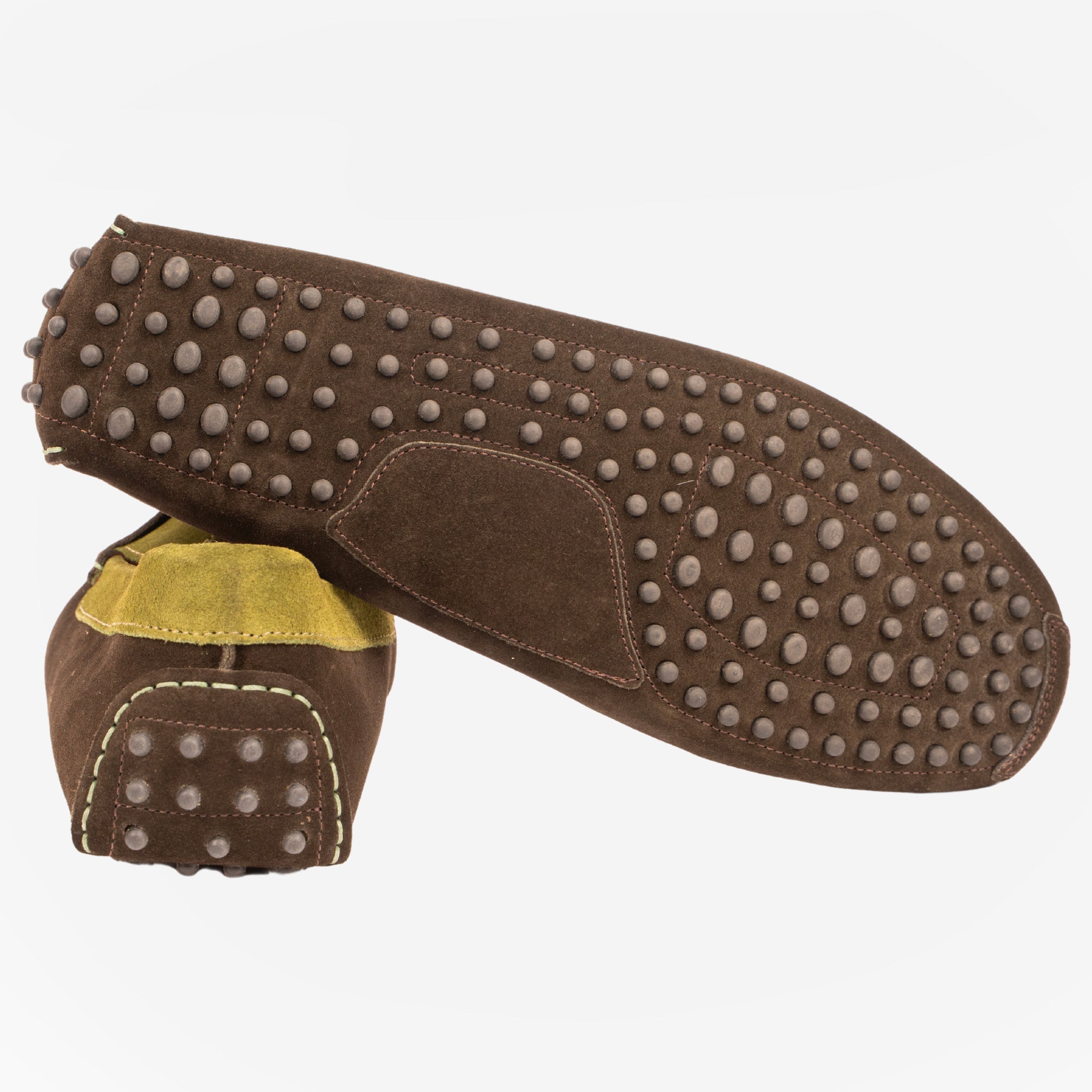 Scalea - Mocassino penny barca bicolore oliva e kaki<BR/> SCALEA -OLVKAK CALZOLERIA TOSCANA 39