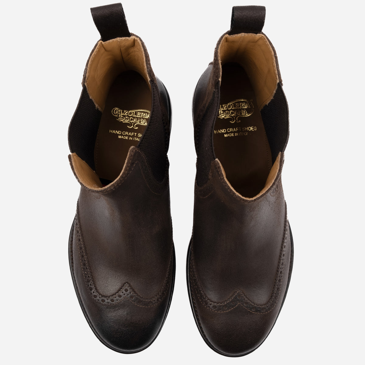TARZO - Chelsea Boot Marrone rovinato<BR/> TARZO -WAXTDM CALZOLERIA TOSCANA 339