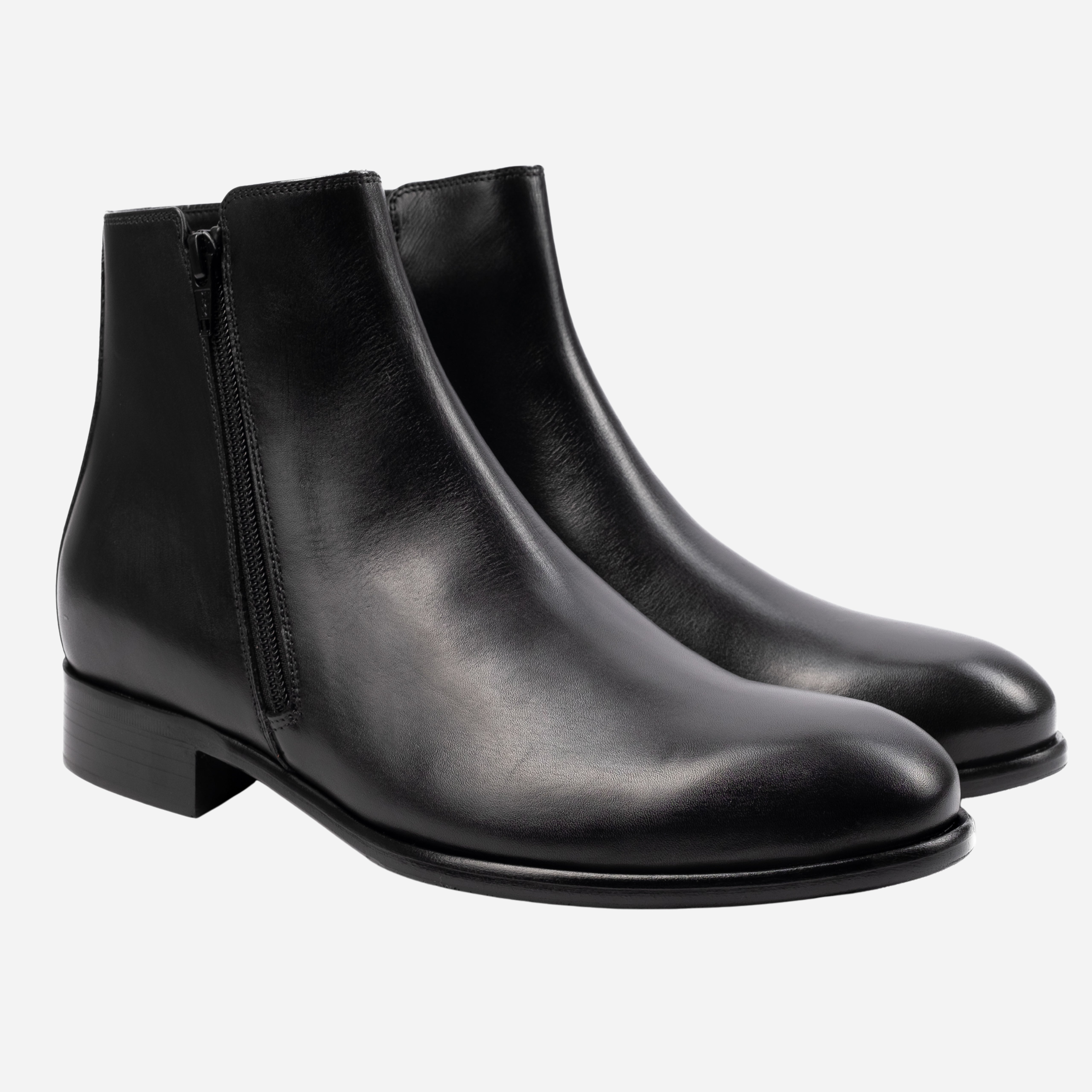 ZEME - Stivaletto Polacco con Doppia Zip Nero<BR/> ZEME -WSTNRO CALZOLERIA TOSCANA 339
