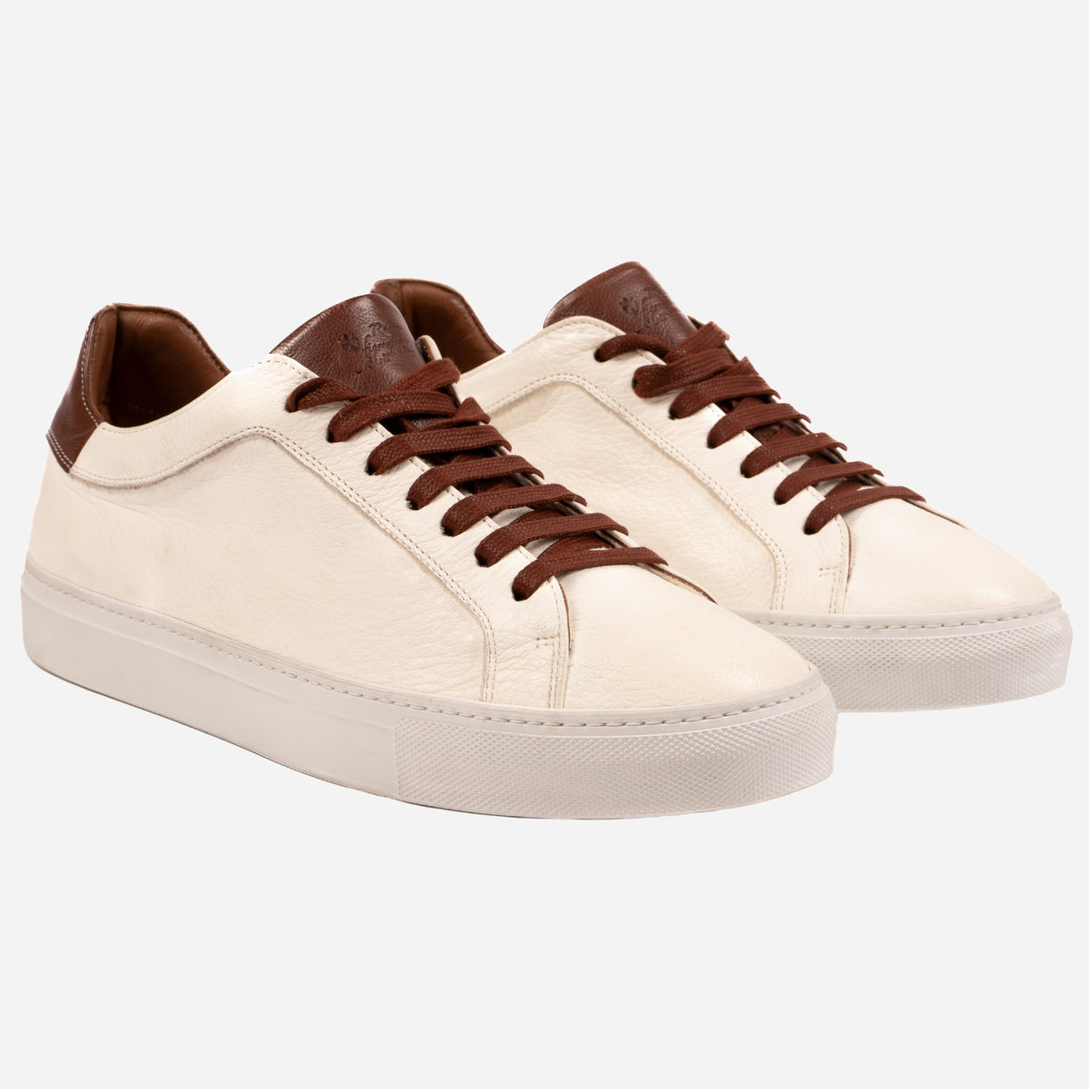 CORIO - Sneakers in Pelle Bianca e Marrone CORIO -NTRMRR ROSSO FIORENTINO