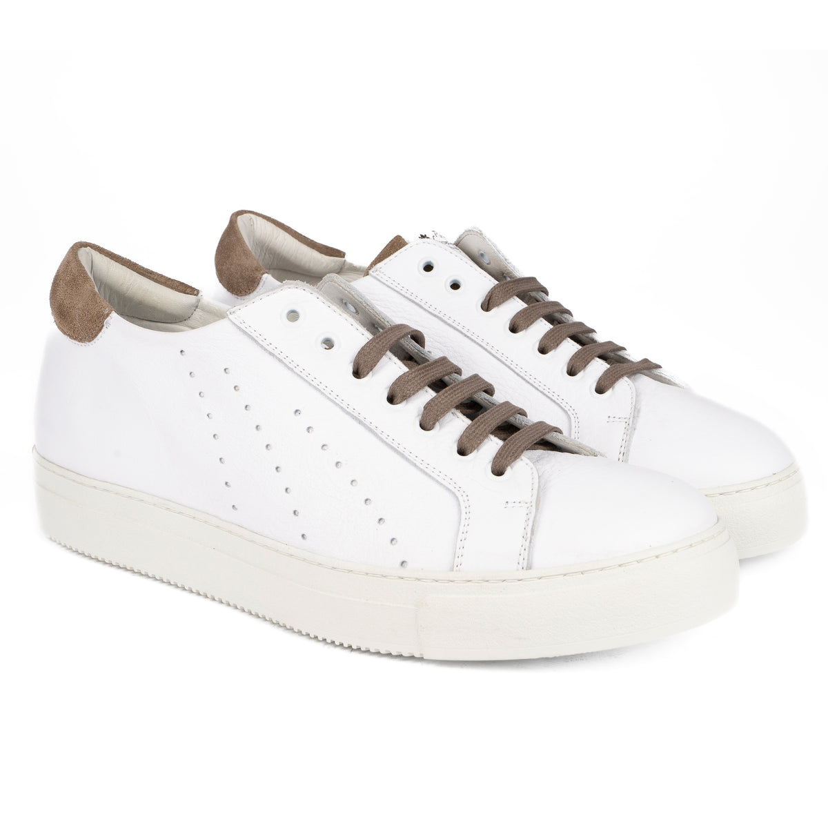 GAURO - Sneaker Bianco con Daino GAURO -BNCDNO ROSSO FIORENTINO