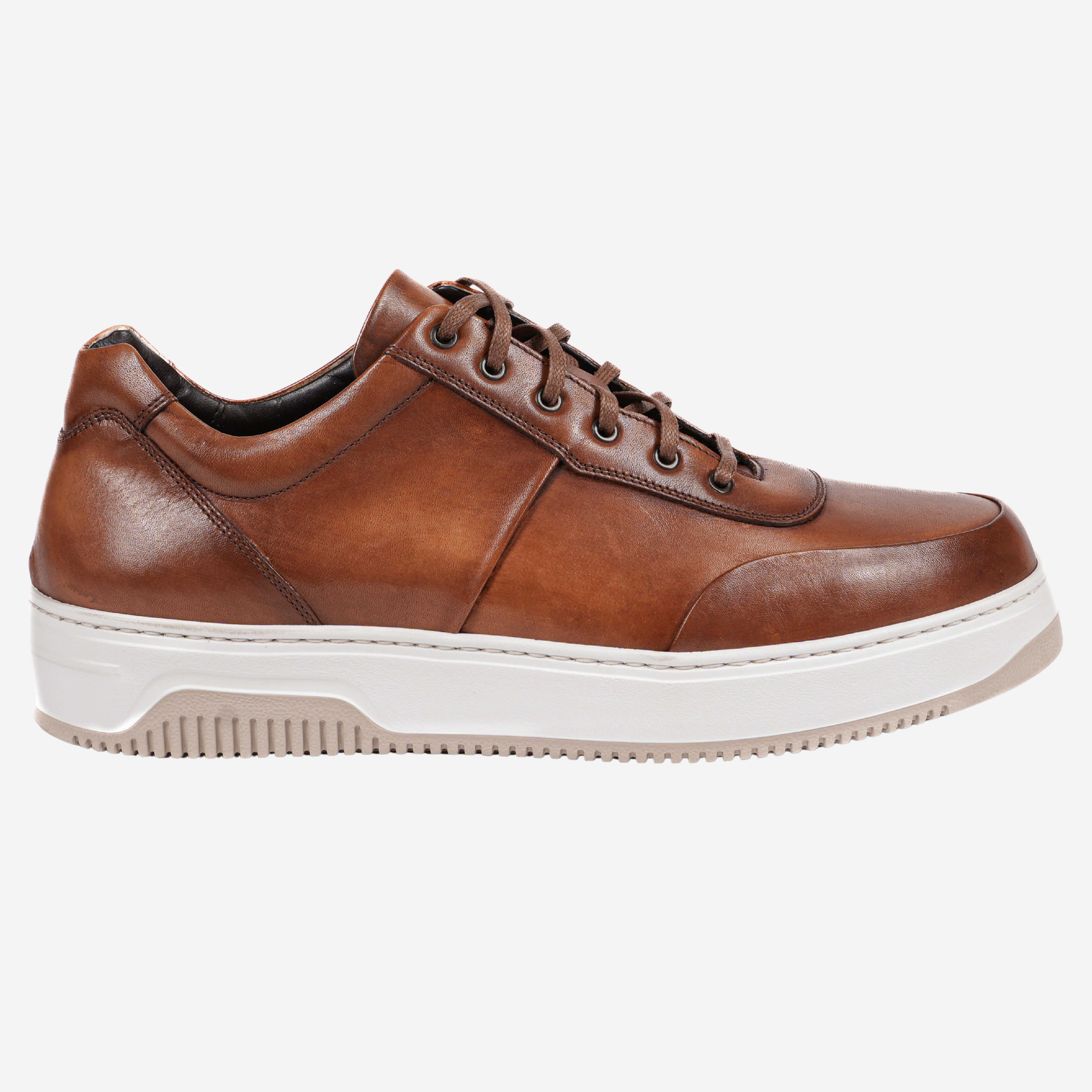 RIVES - Sneakers in pelle color marrone Cammello<BR/> RIVES -SHDCMM ROSSO FIORENTINO
