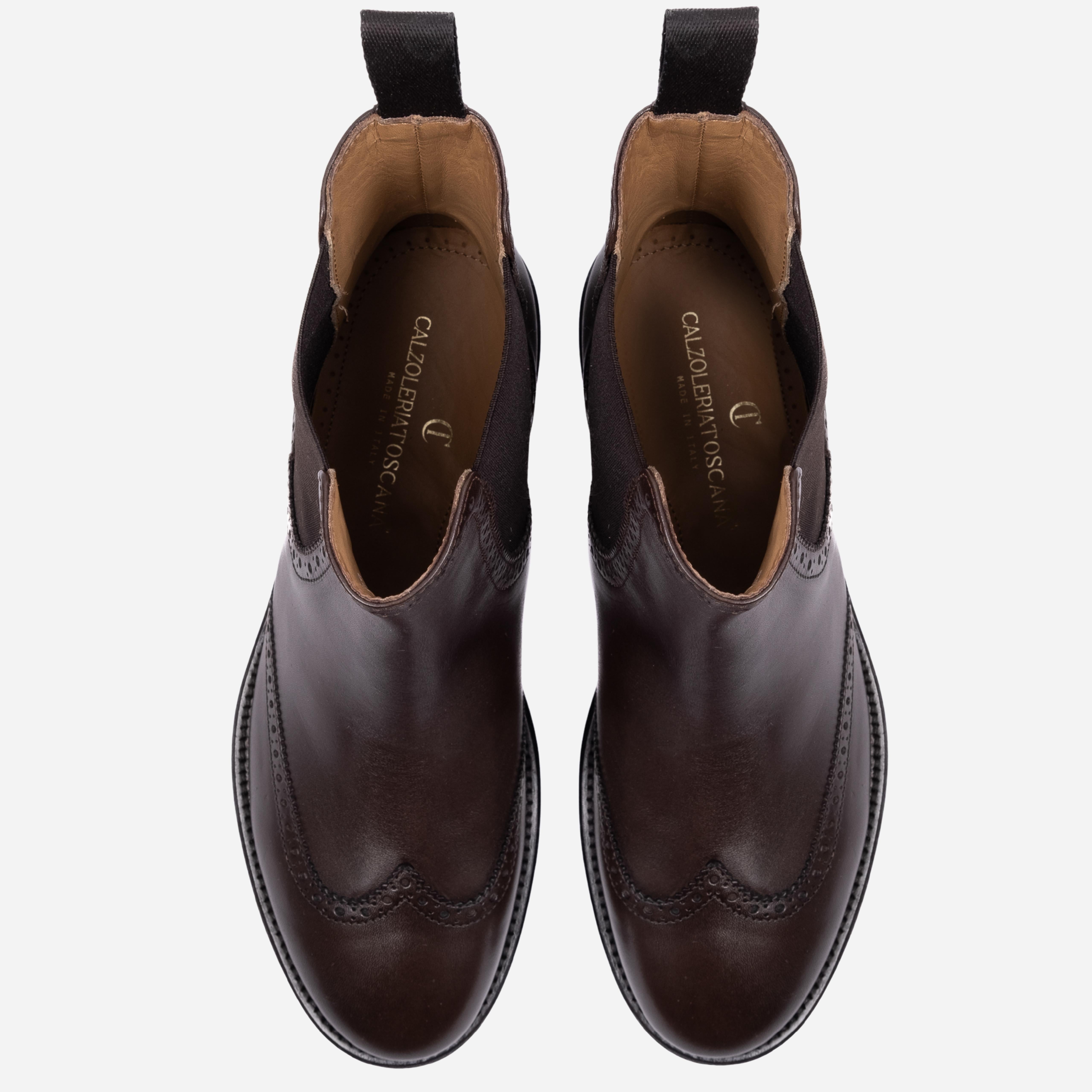 TARZO Chelsea Boot Vitello testa di moro<BR/> TARZO -WSTTDM CALZOLERIA TOSCANA 39