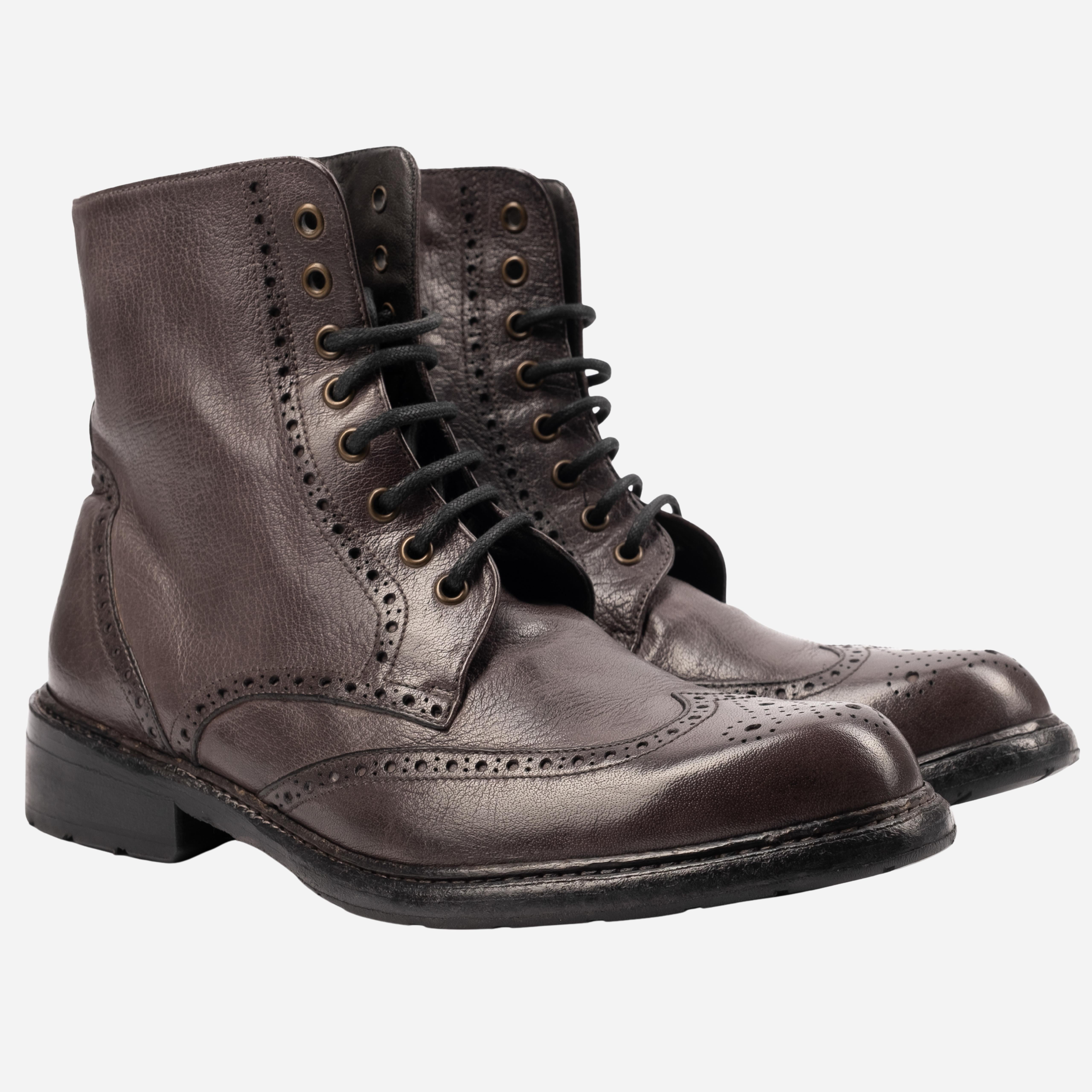 VERONA Stivaletto allacciato Grigio Pietra Fumo<BR/> VERONA -PTA ROSSO FIORENTINO