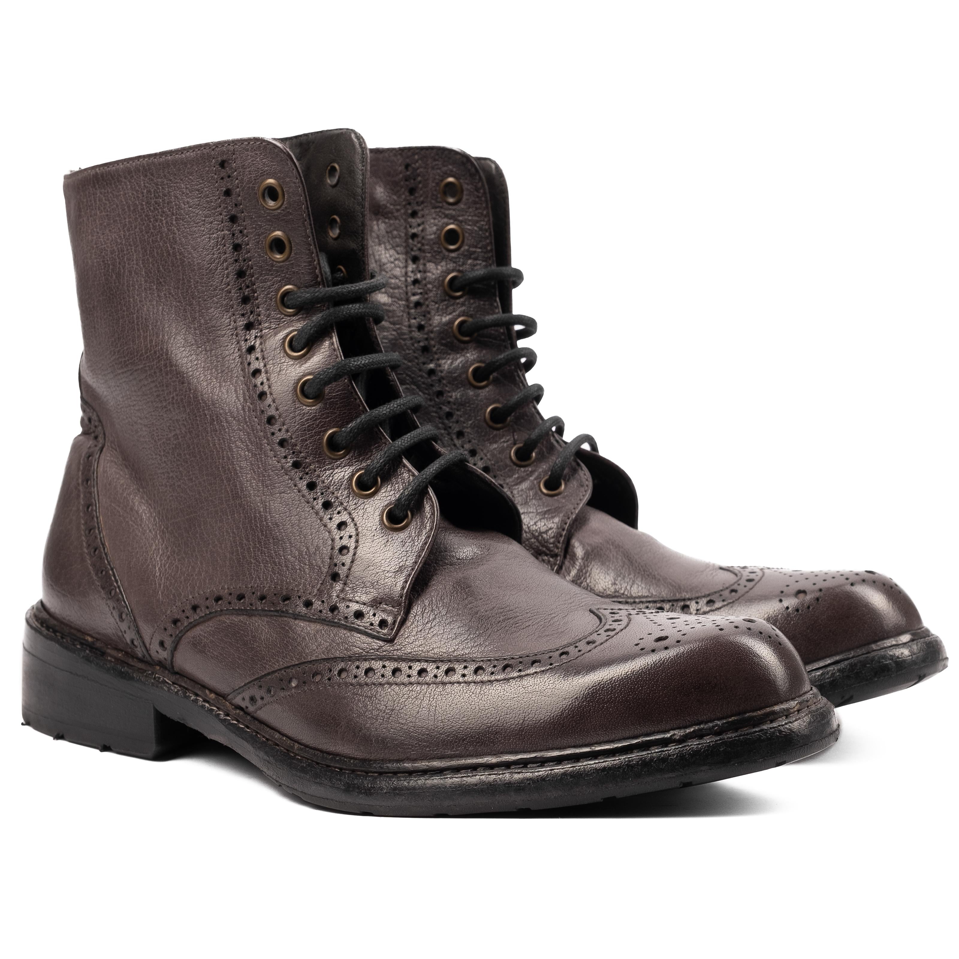 VERONA Stivaletto allacciato Grigio Pietra Fumo<BR/> VERONA -PTA ROSSO FIORENTINO