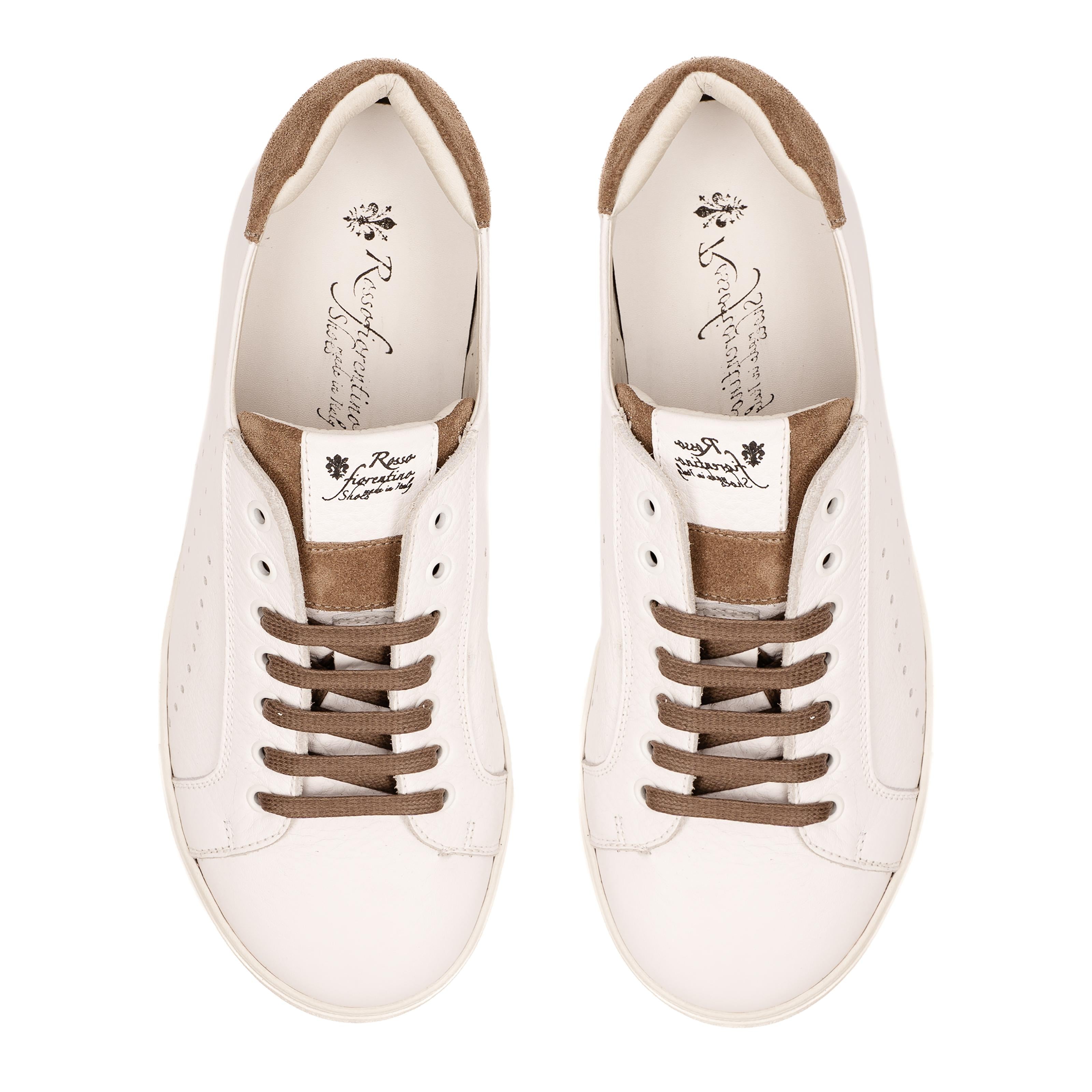 GAURO Sneaker Bianco con Daino GAURO -BNCDNO ROSSO FIORENTINO