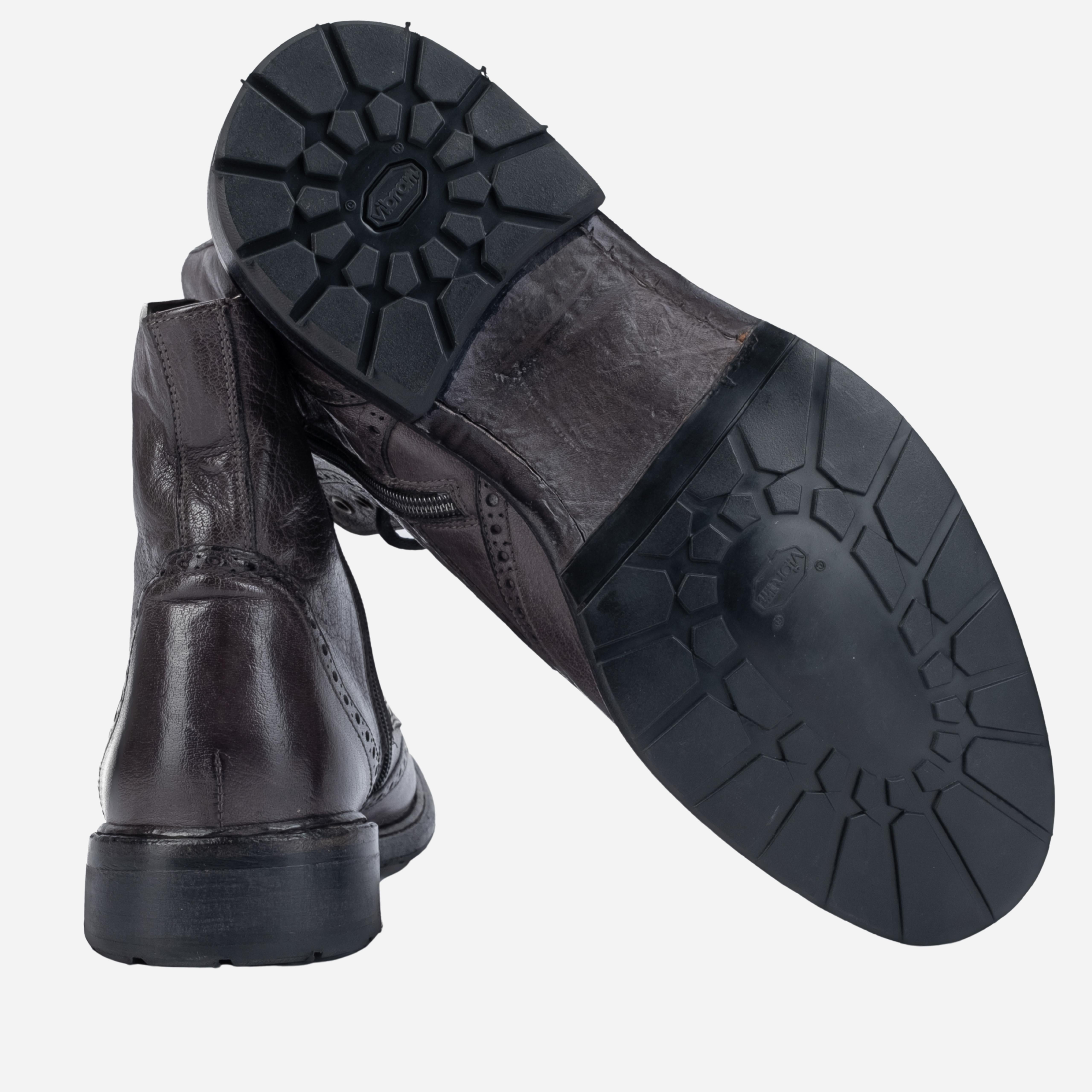VERONA Stivaletto allacciato Grigio Pietra Fumo<BR/> VERONA -PTA ROSSO FIORENTINO