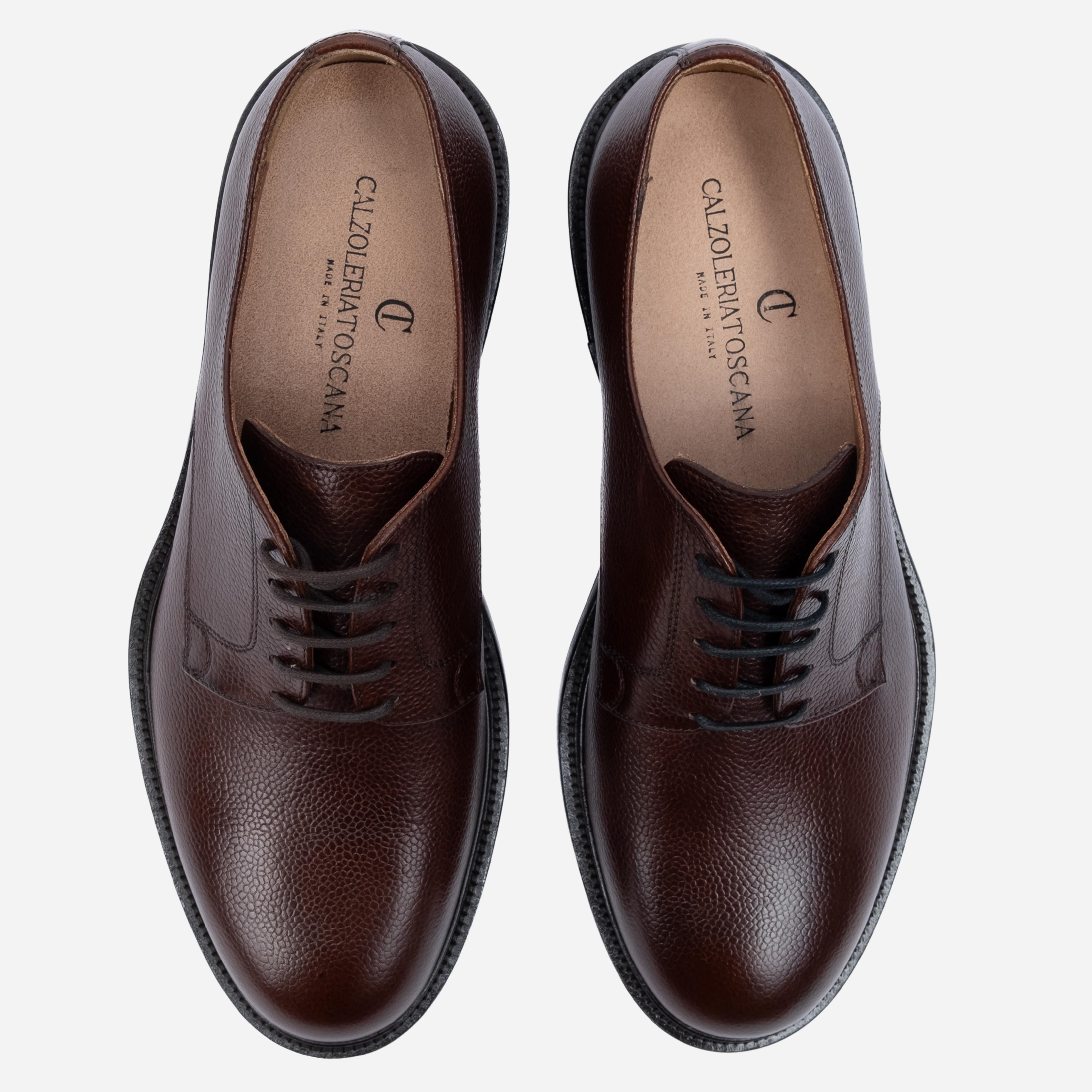 MIDAS Derby in Pelle Martellata Marrone Tabacco MIDAS -SCTTBC CALZOLERIA TOSCANA 39