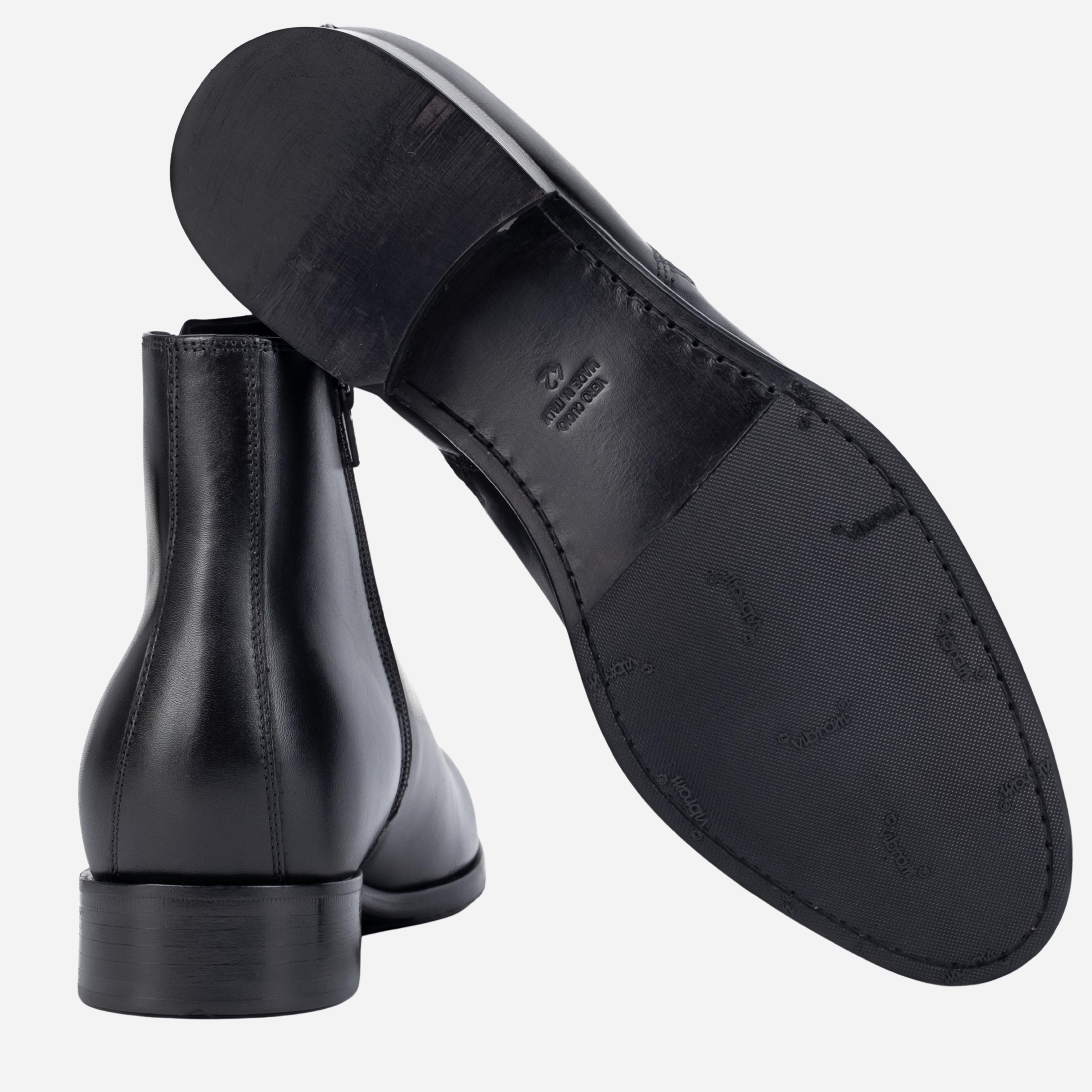 ZEME Stivaletto Polacco con Doppia Zip Nero<BR/> ZEME -WSTNRO CALZOLERIA TOSCANA 39