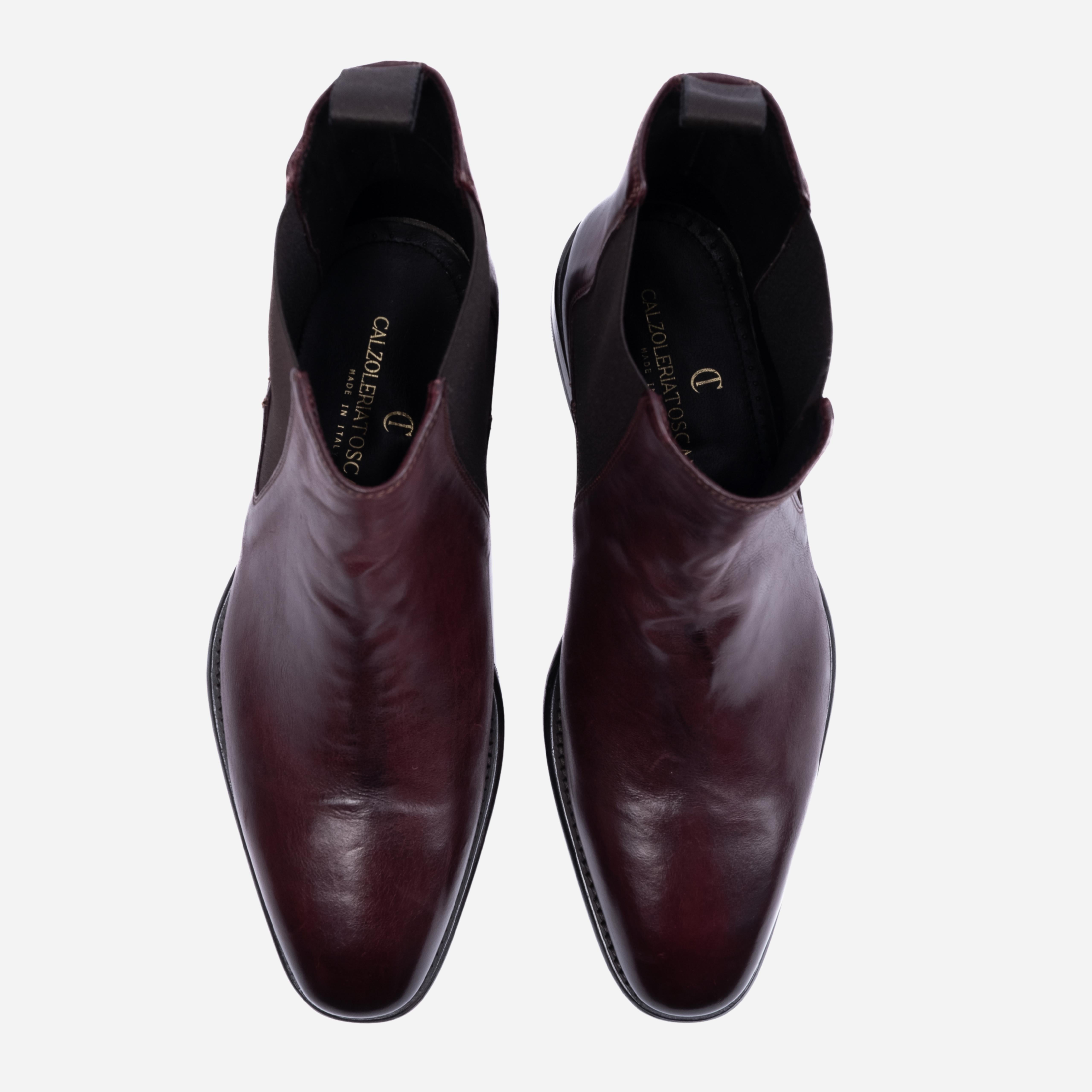 CUNEO Stivaletto Chelsea Boot Rosso Fegato CUNEO -FGT CALZOLERIA TOSCANA 39