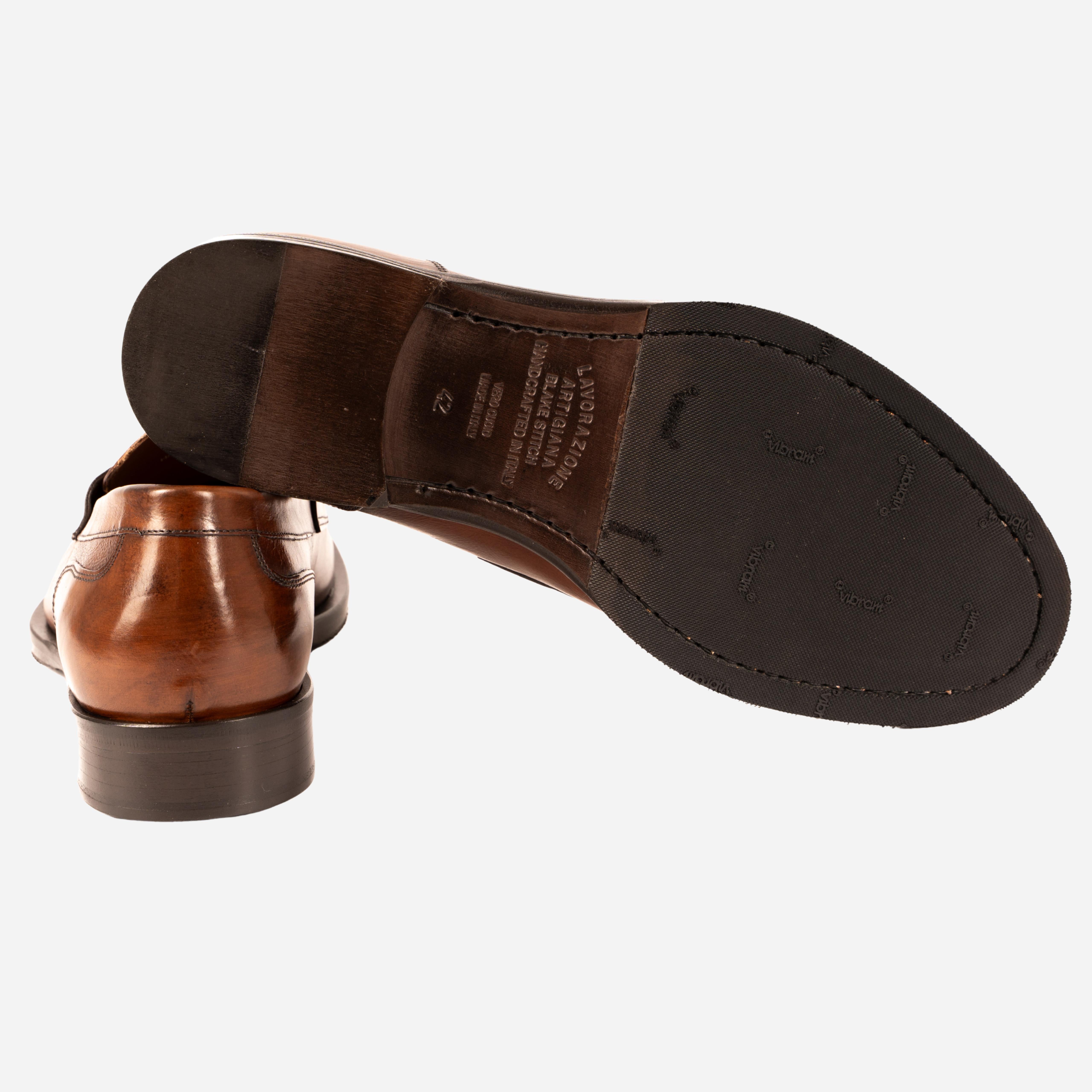 NEIVE Mocassino Loafer Mogano<BR/> NEIVE -VCCMGN CALZOLERIA TOSCANA 39