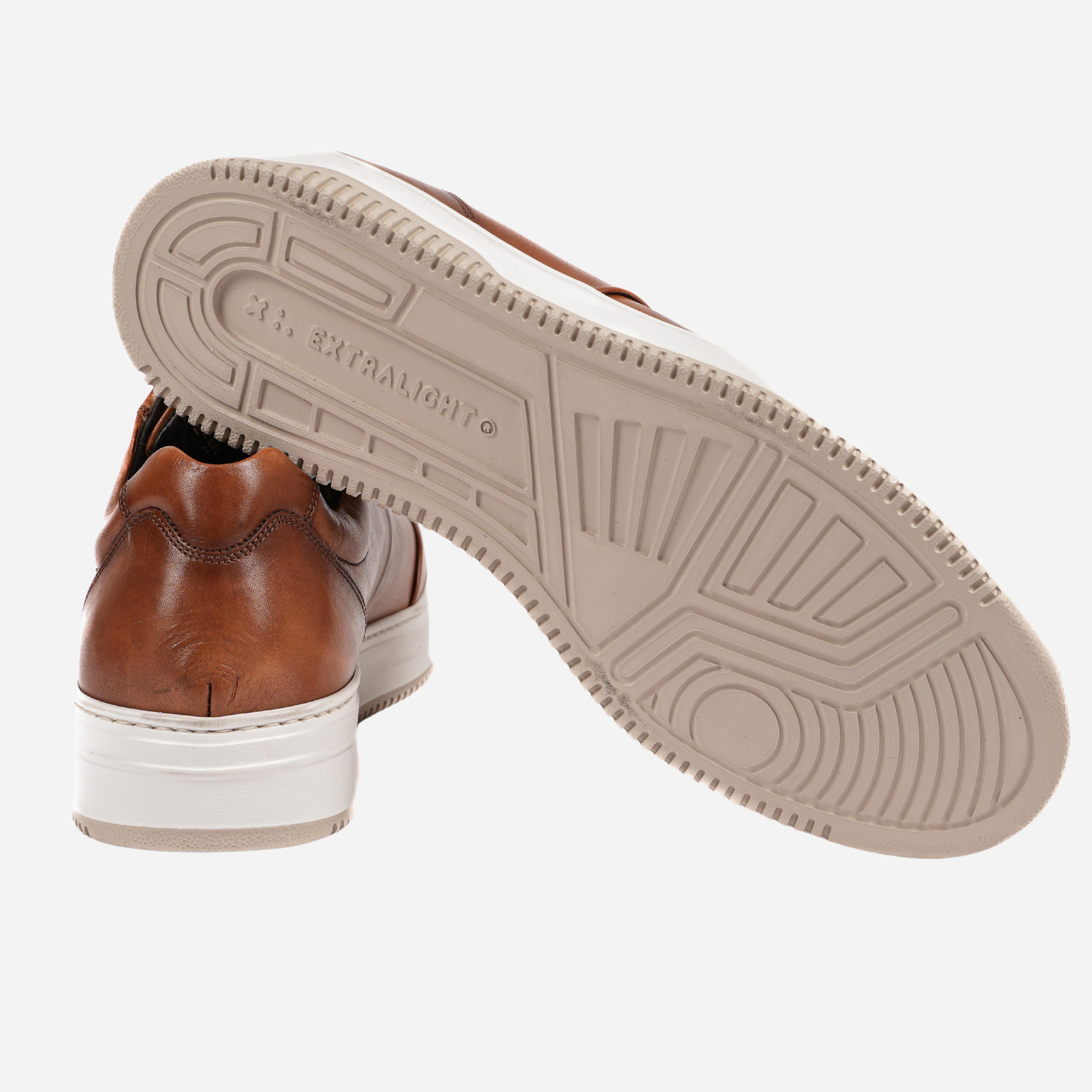 RIVES - Sneakers in pelle color marrone Cammello<BR/> RIVES -SHDCMM ROSSO FIORENTINO
