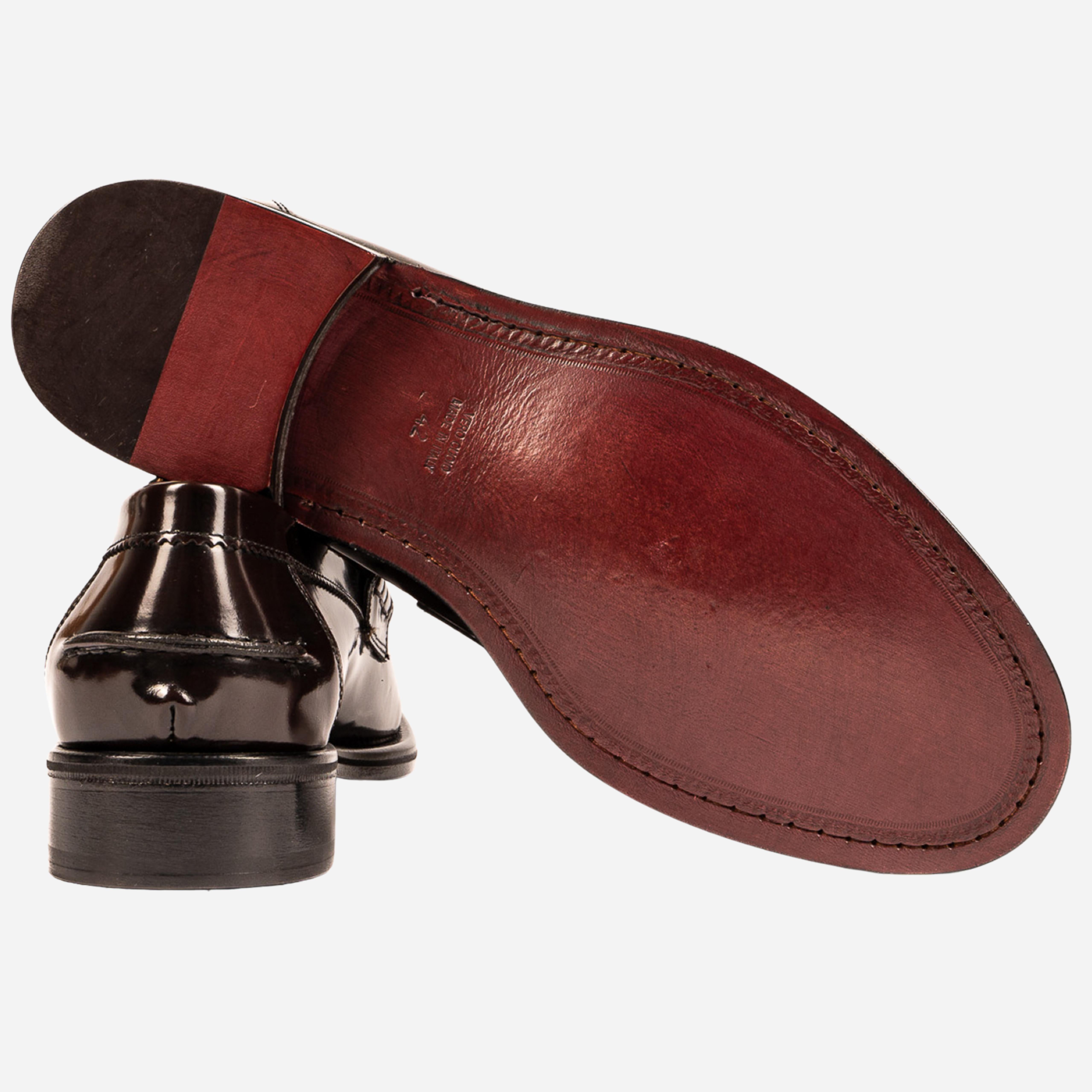 TRES Mocassino Loafer Bordeaux<BR/> TRES -CRDBRD CALZOLERIA TOSCANA 39