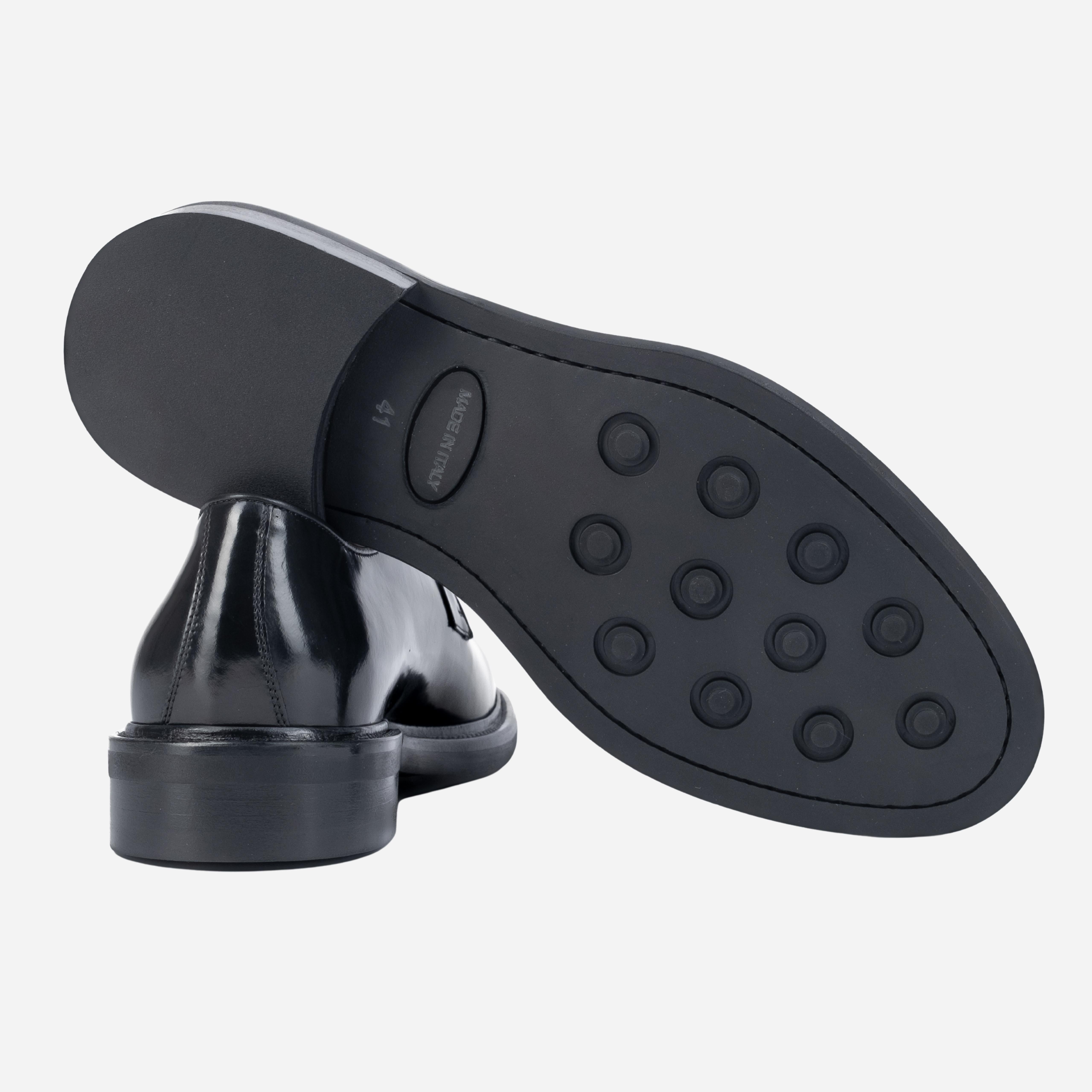 KIMON Derby in Pelle Liscia nero<BR/> KIMON -ABRNRO CALZOLERIA TOSCANA 39
