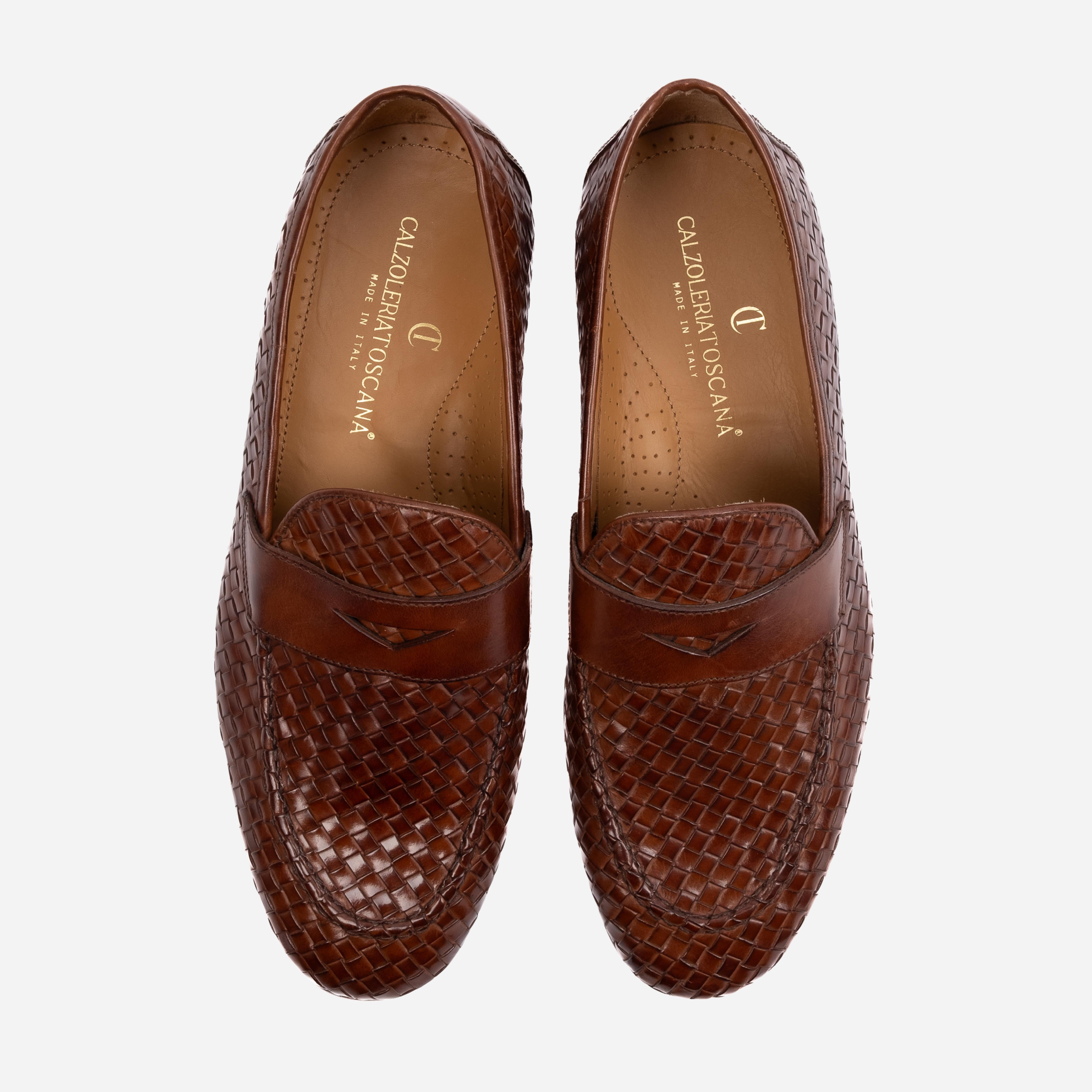 FORANO Mocassino Loafer intrecciato Mogano FORANO -MGN CALZOLERIA TOSCANA 39