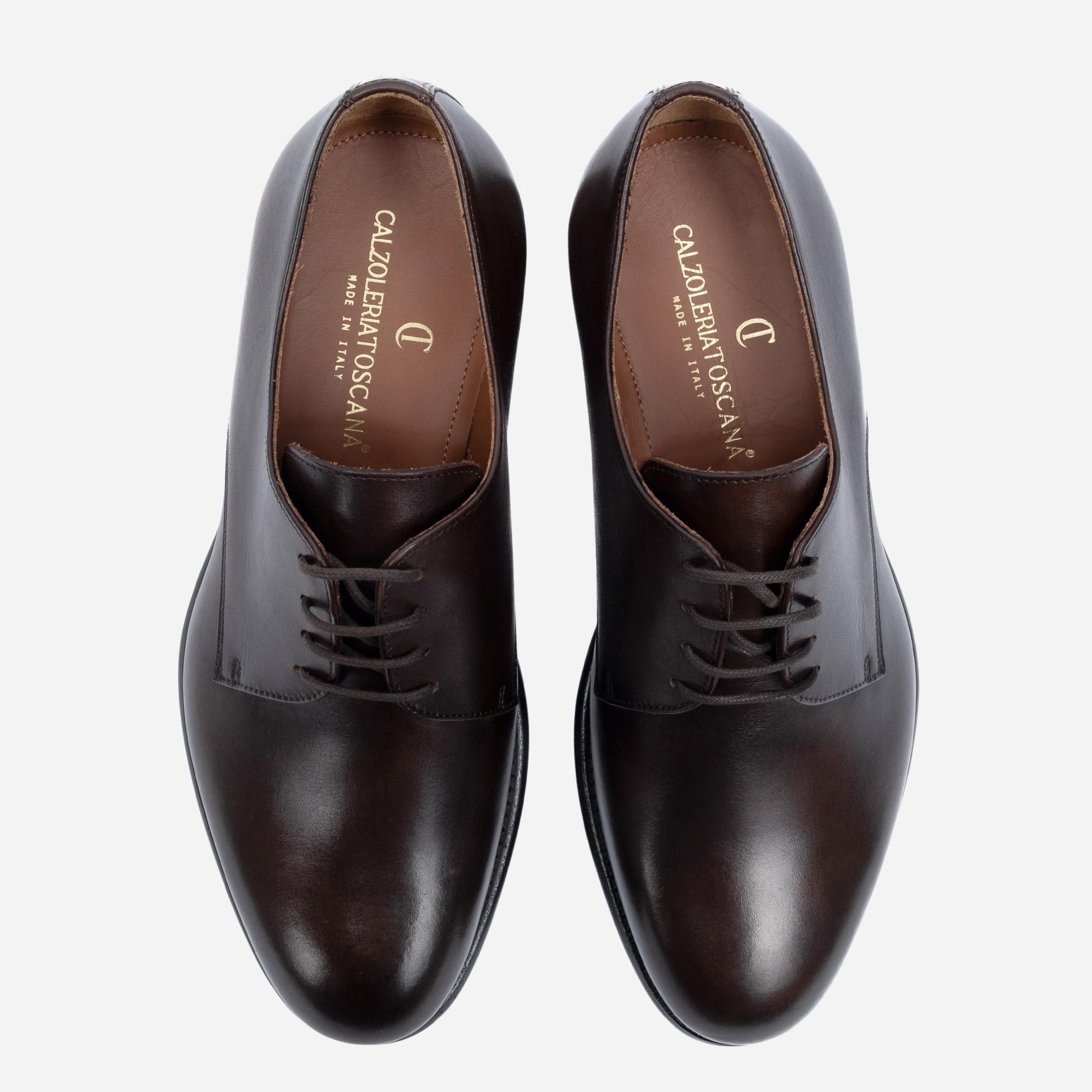 MORES Derby in Pelle Liscia Testa di Moro MORES -WSTTDM CALZOLERIA TOSCANA 39