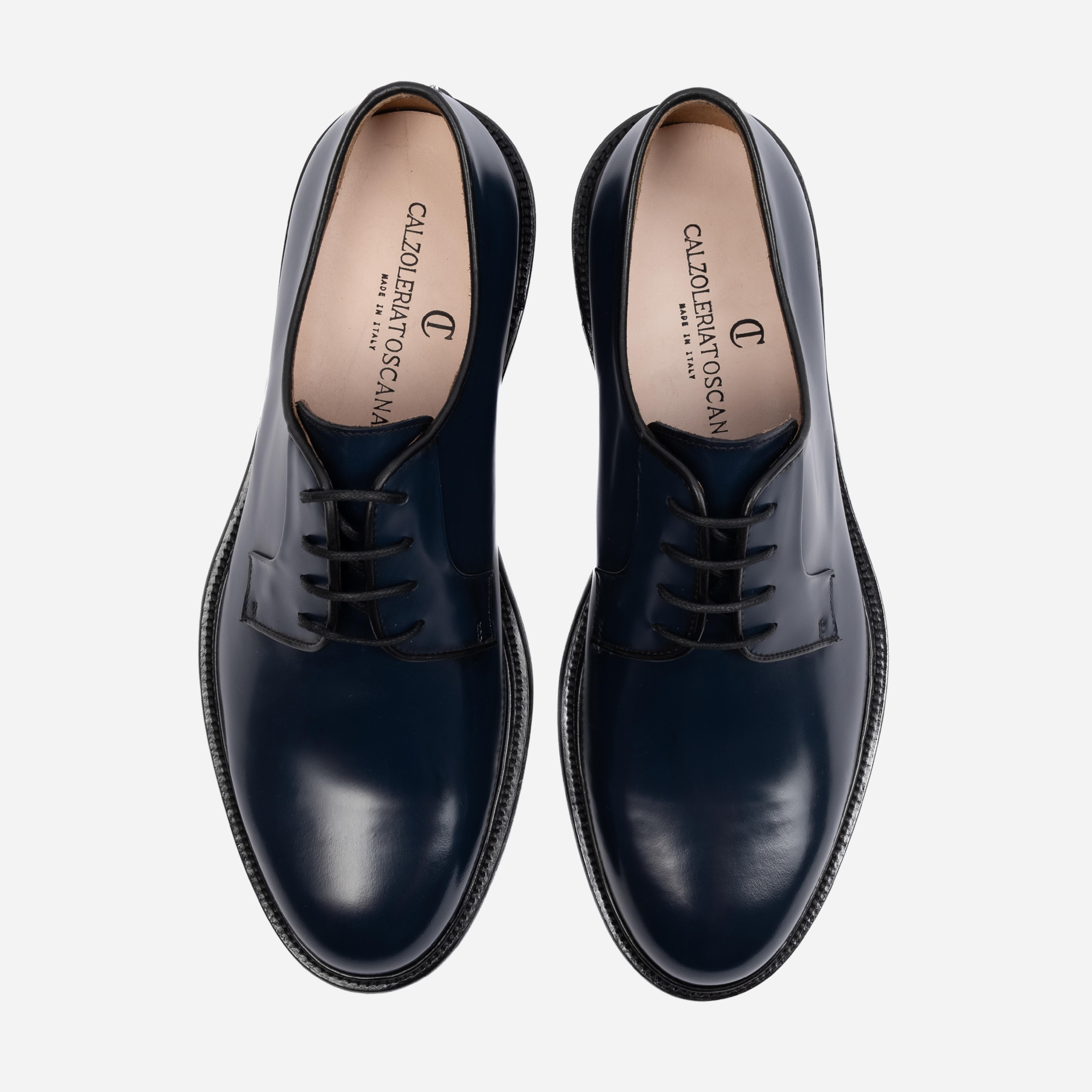 KIMON Derby in Pelle Liscia Blu KIMON -ABRBLU CALZOLERIA TOSCANA 39