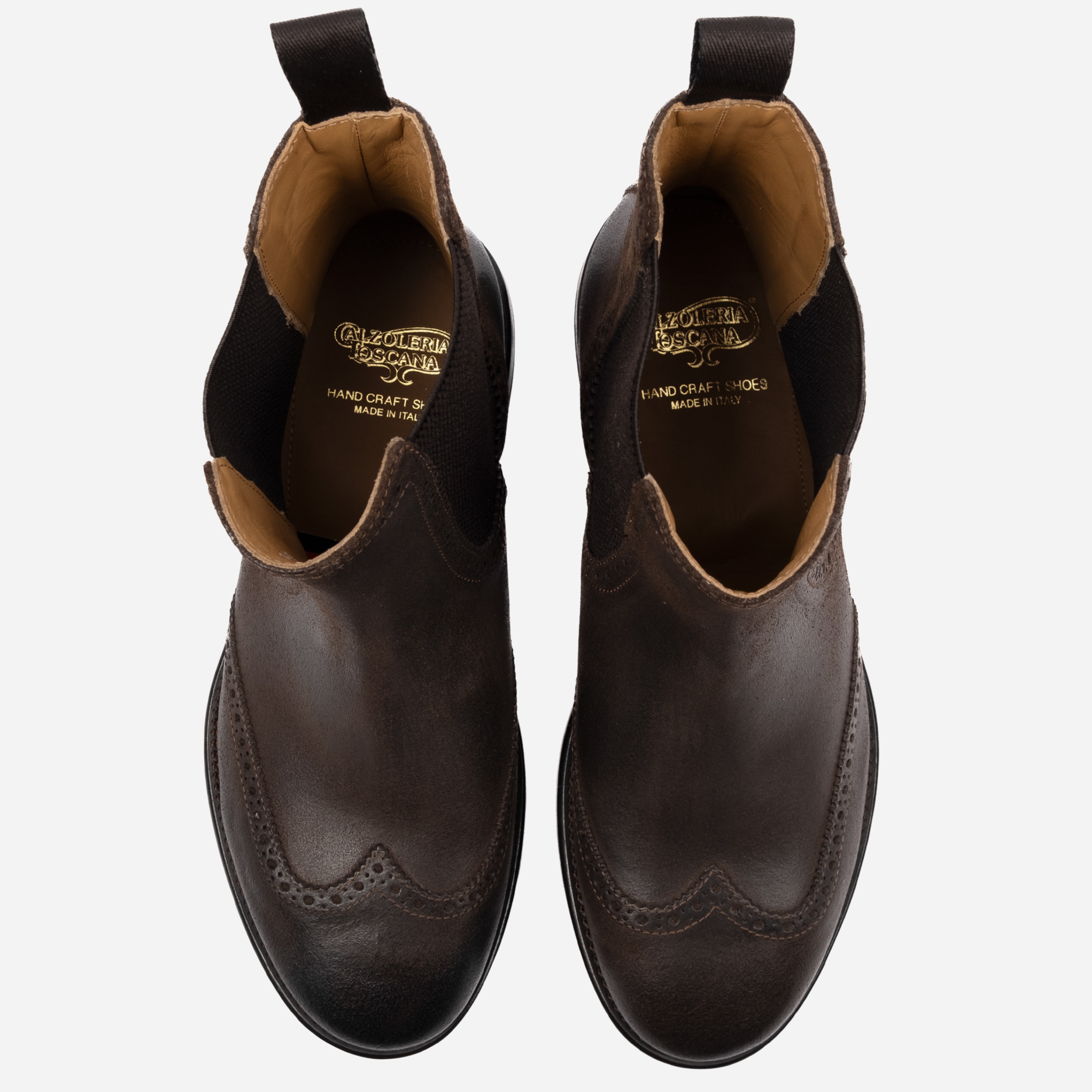 TARZO - Chelsea Boot Marrone rovinato<BR/> TARZO -WAXTDM CALZOLERIA TOSCANA 339 