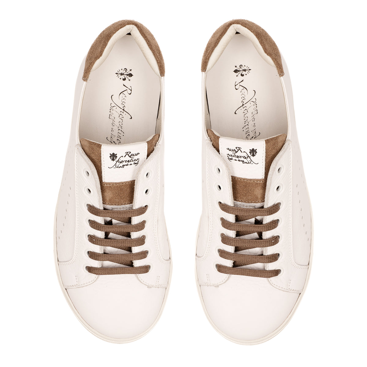 GAURO - Sneaker Bianco con Daino GAURO -BNCDNO ROSSO FIORENTINO 