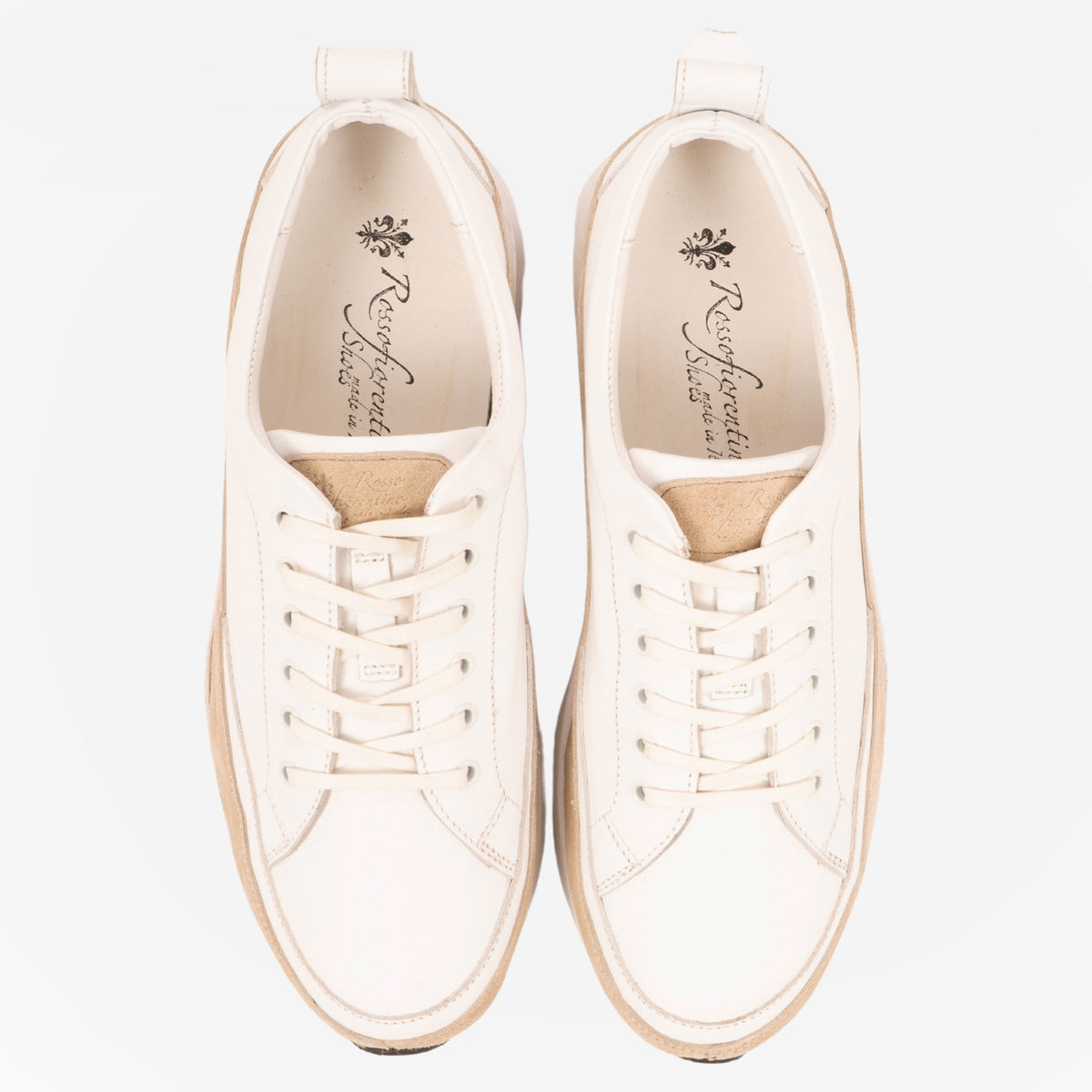 Loria - Sneakers runner Bianco e sabbia LORIA -BNCSBB ROSSO FIORENTINO 