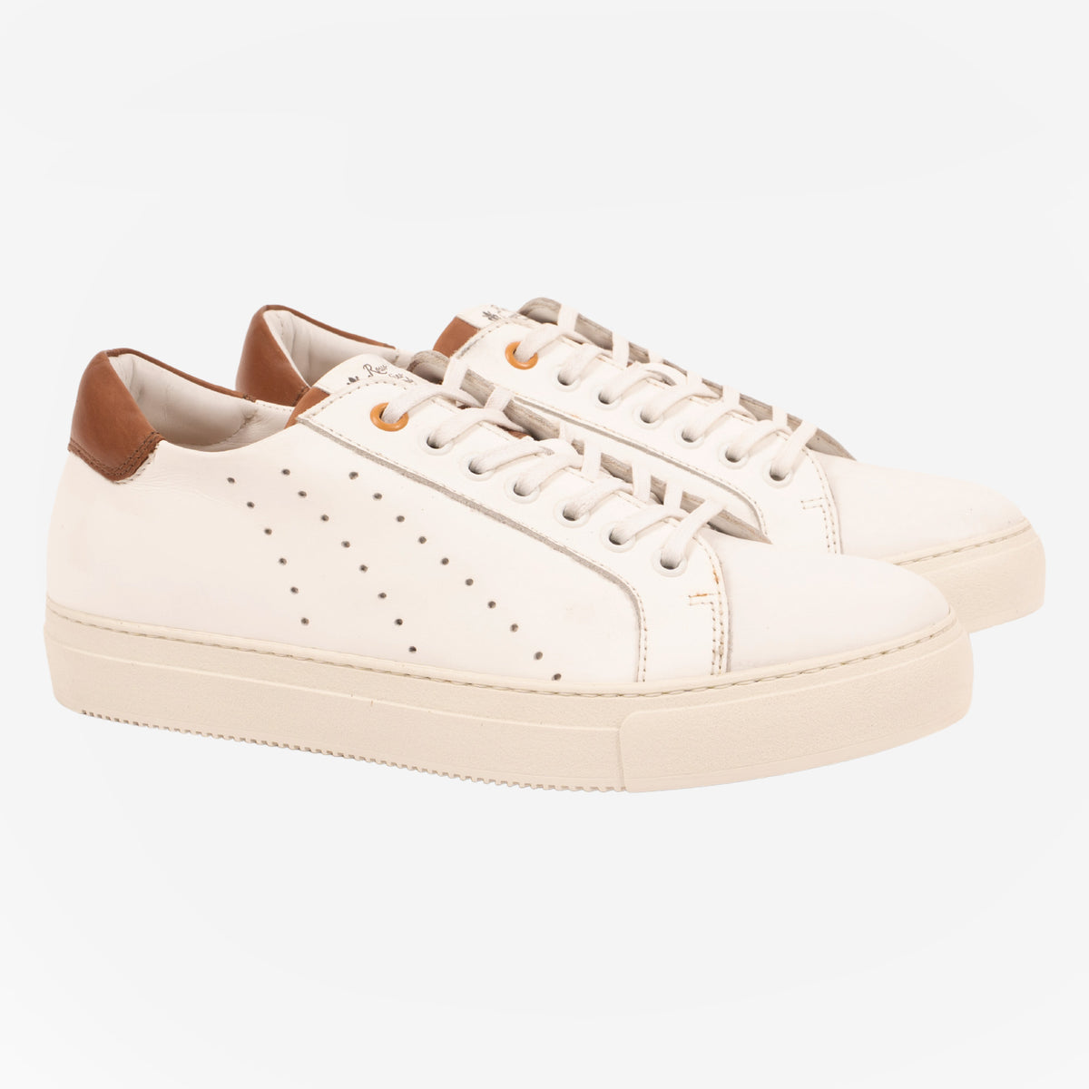 Modica - Sneakers Bianco e cuoio MODICA -BNCCUO ROSSO FIORENTINO 