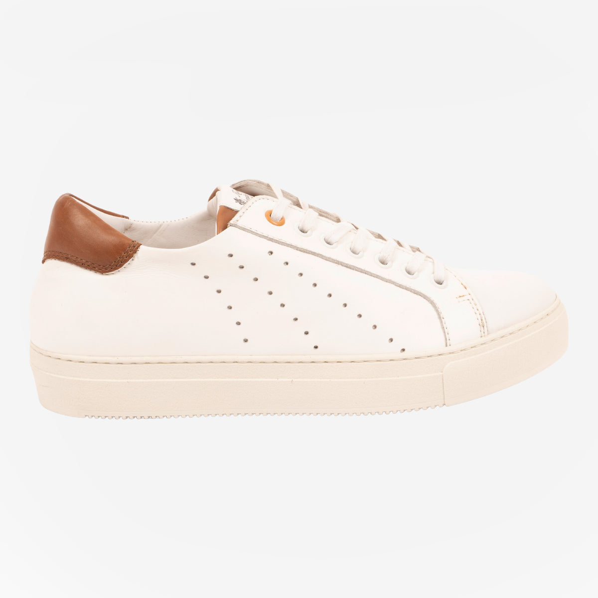 Modica - Sneakers Bianco e cuoio MODICA -BNCCUO ROSSO FIORENTINO 