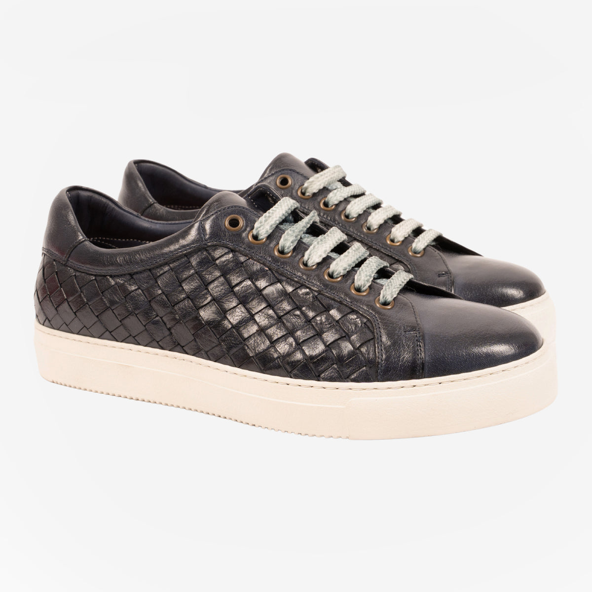 Rapo - Sneaker in pelle intrecciato Blu RAPO -BLU ROSSO FIORENTINO 