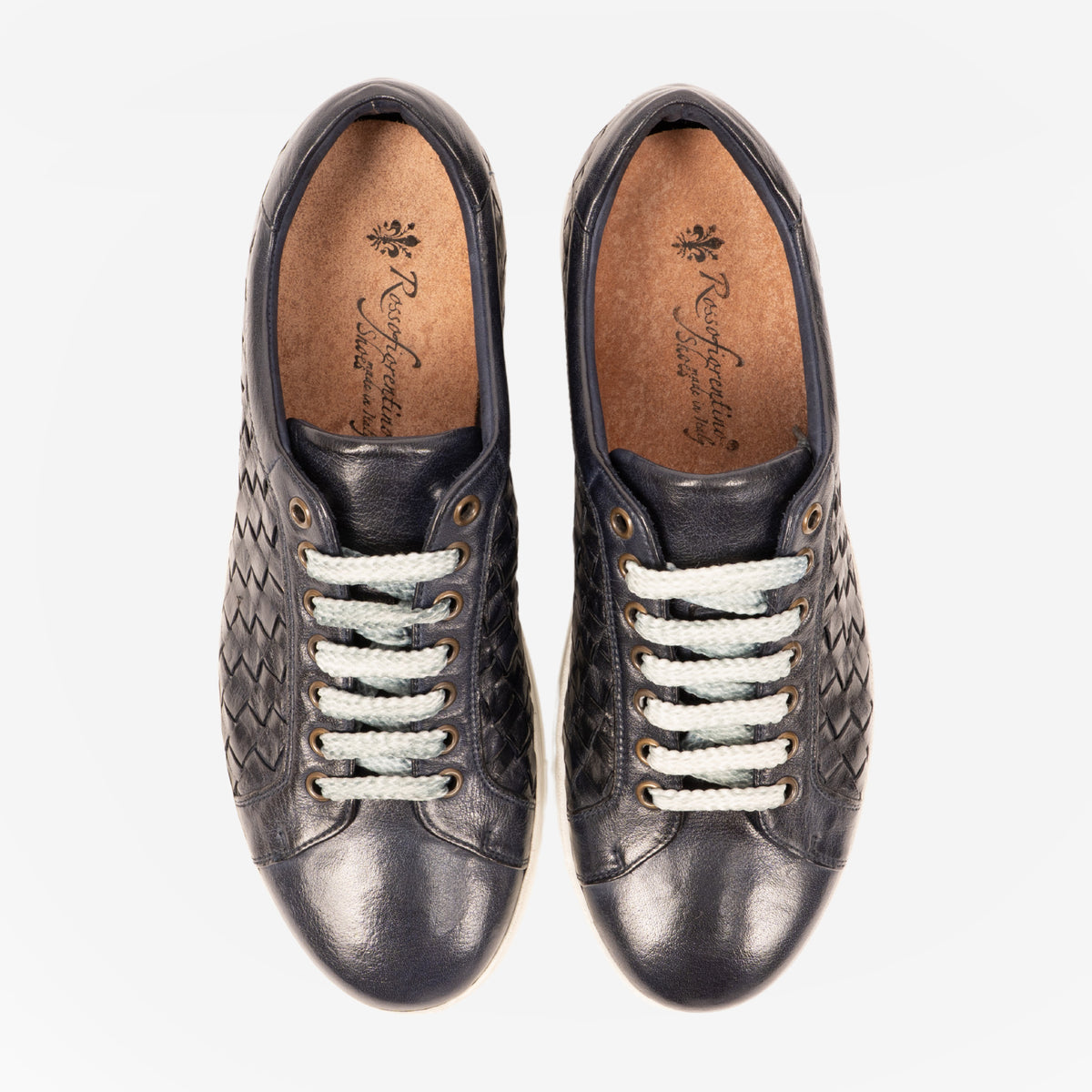 Rapo - Sneaker in pelle intrecciato Blu RAPO -BLU ROSSO FIORENTINO 