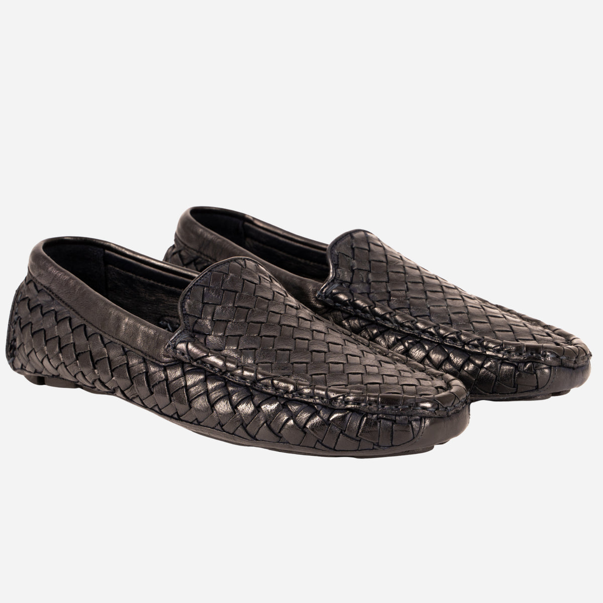 TIVOLI - Mocassino Intrecciato Blu<BR/> TIVOLI -BLU ROSSO FIORENTINO 