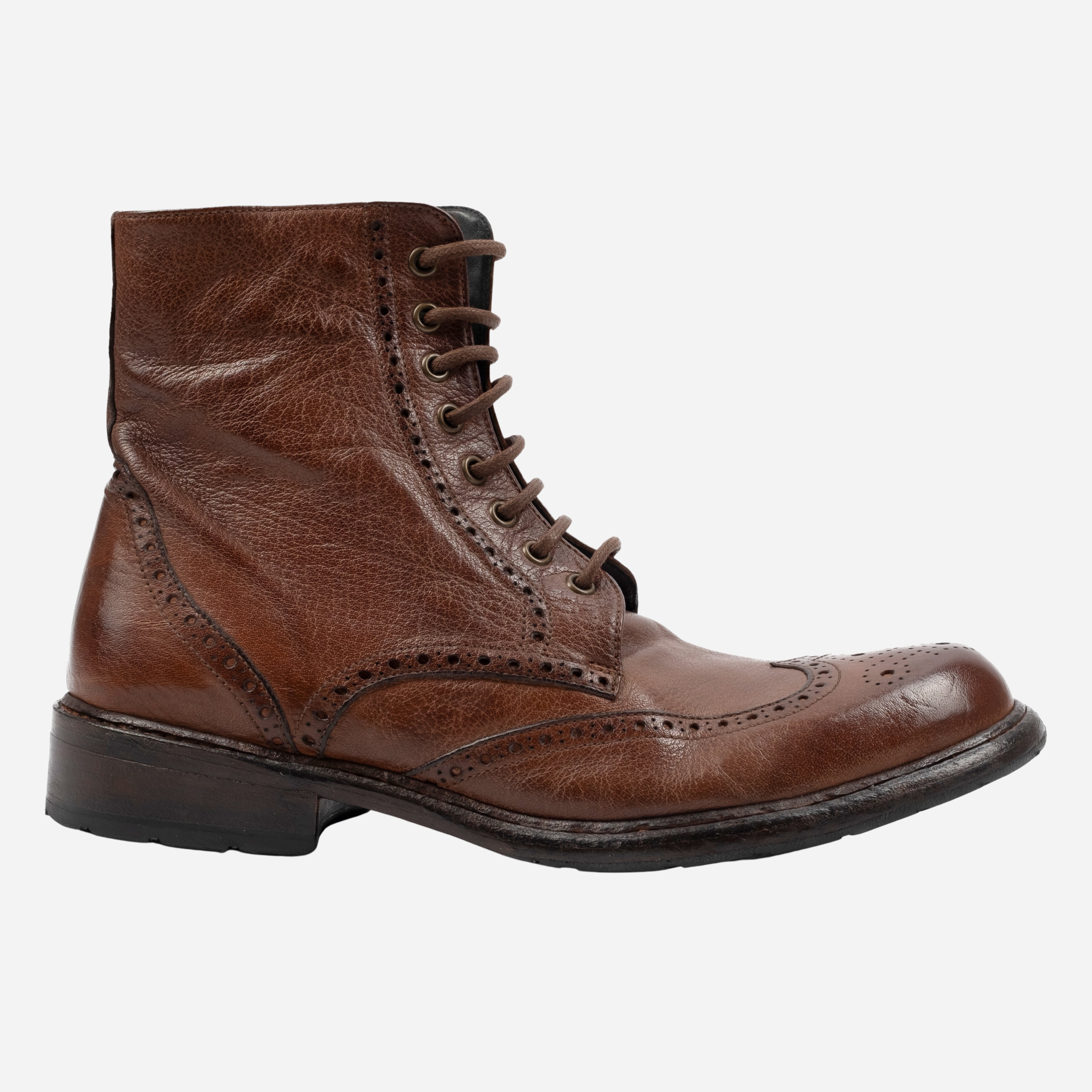 VERONA - Stivaletto allacciato Marrone<BR/> VERONA -MRR ROSSO FIORENTINO 