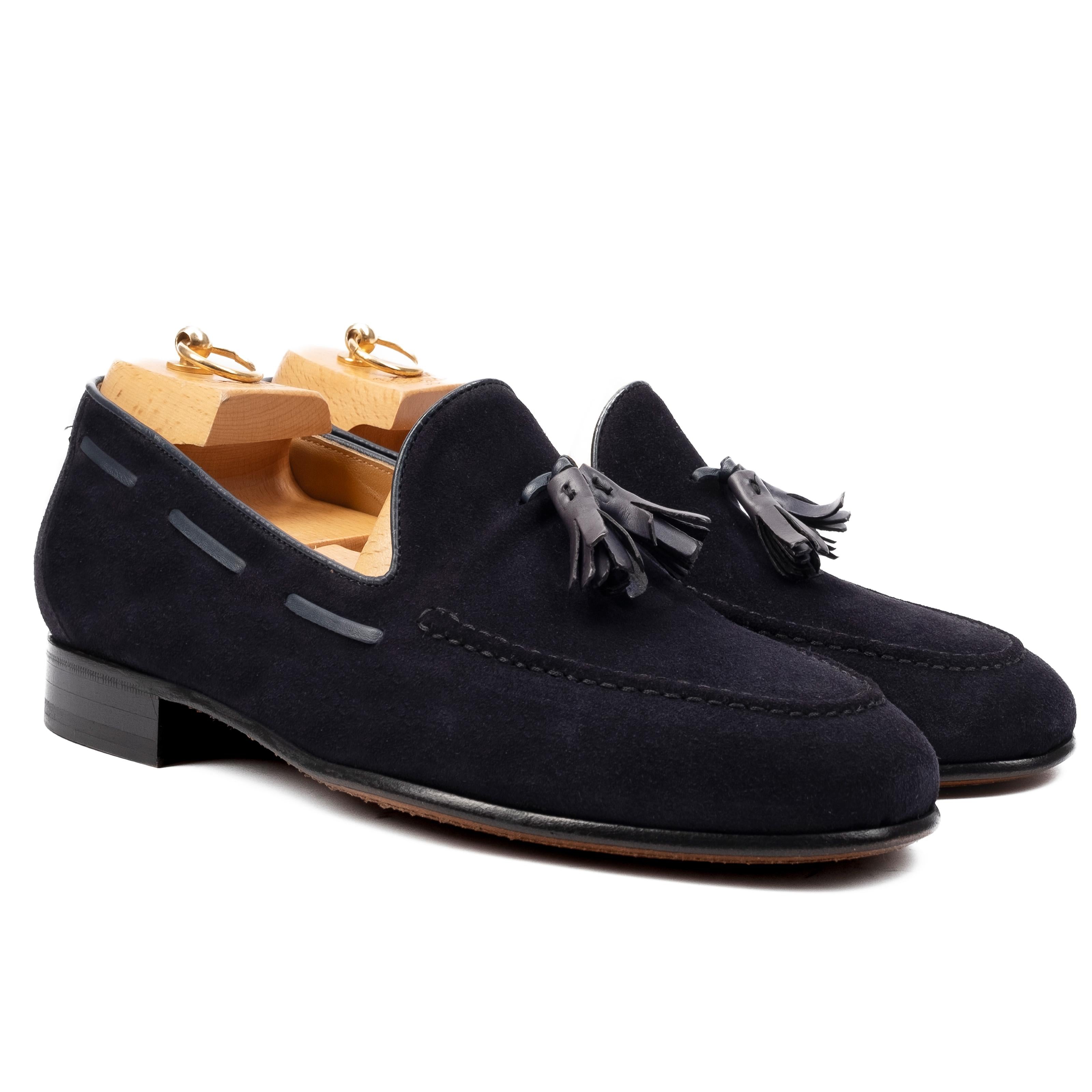 LAION  Mocassino Loafer con Nappine Scamosciato Blu<BR/><BR/> LAION -BLUBLU CALZOLERIA TOSCANA 39 