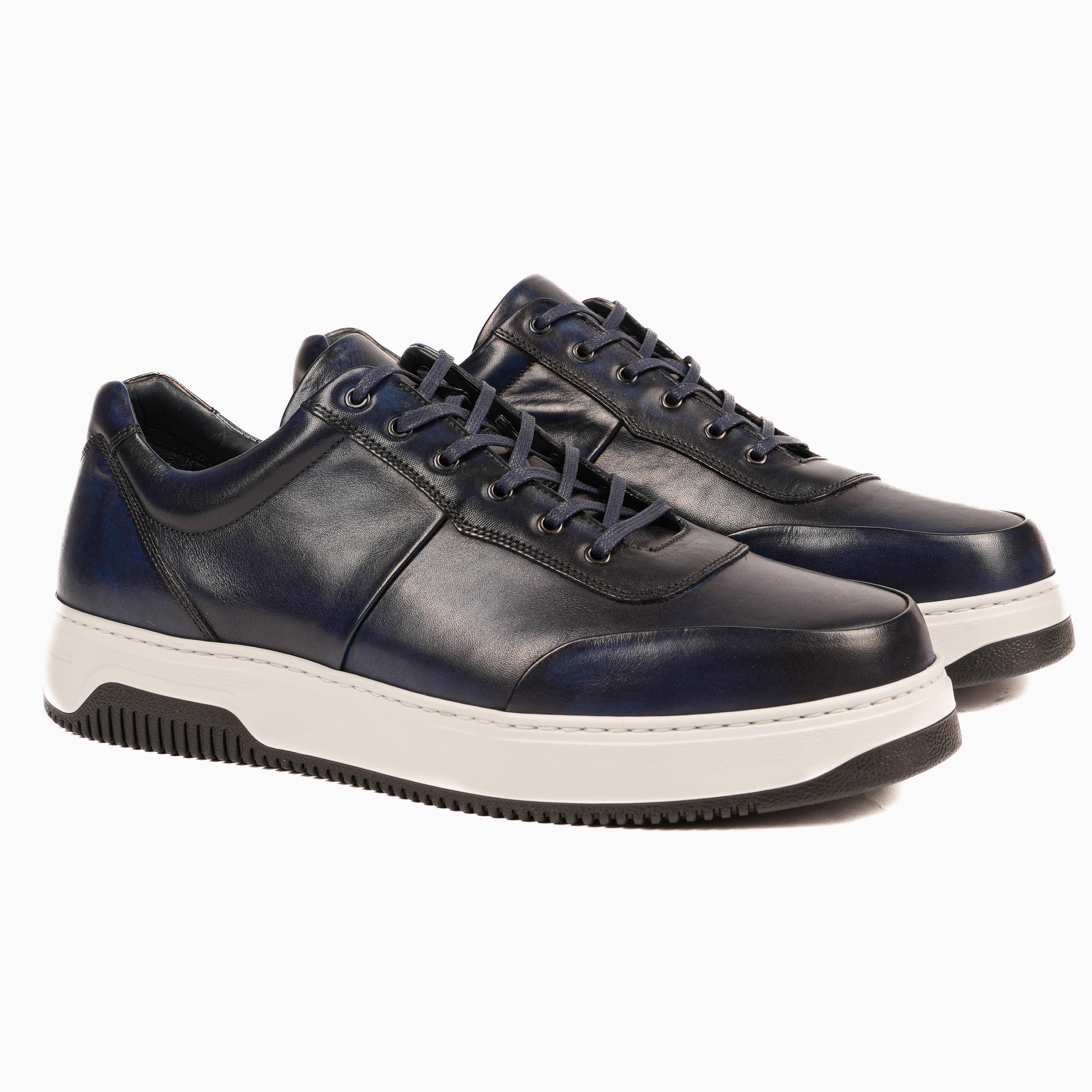 RIVES  Sneakers in Pelle Blu Disco RIVES -SHDBLD ROSSO FIORENTINO 