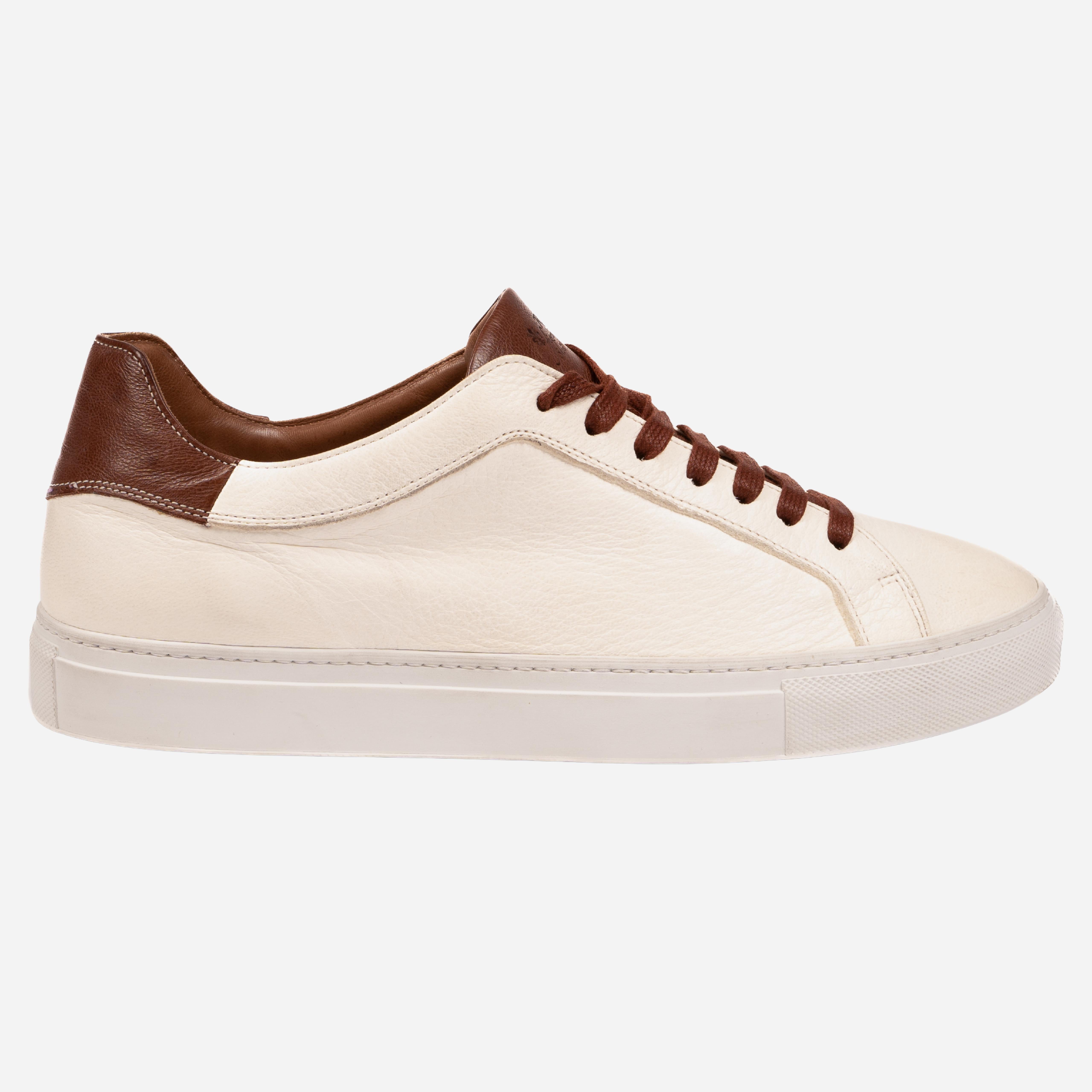 CORIO  Sneakers in Pelle Bianca e Marrone CORIO -NTRMRR ROSSO FIORENTINO 