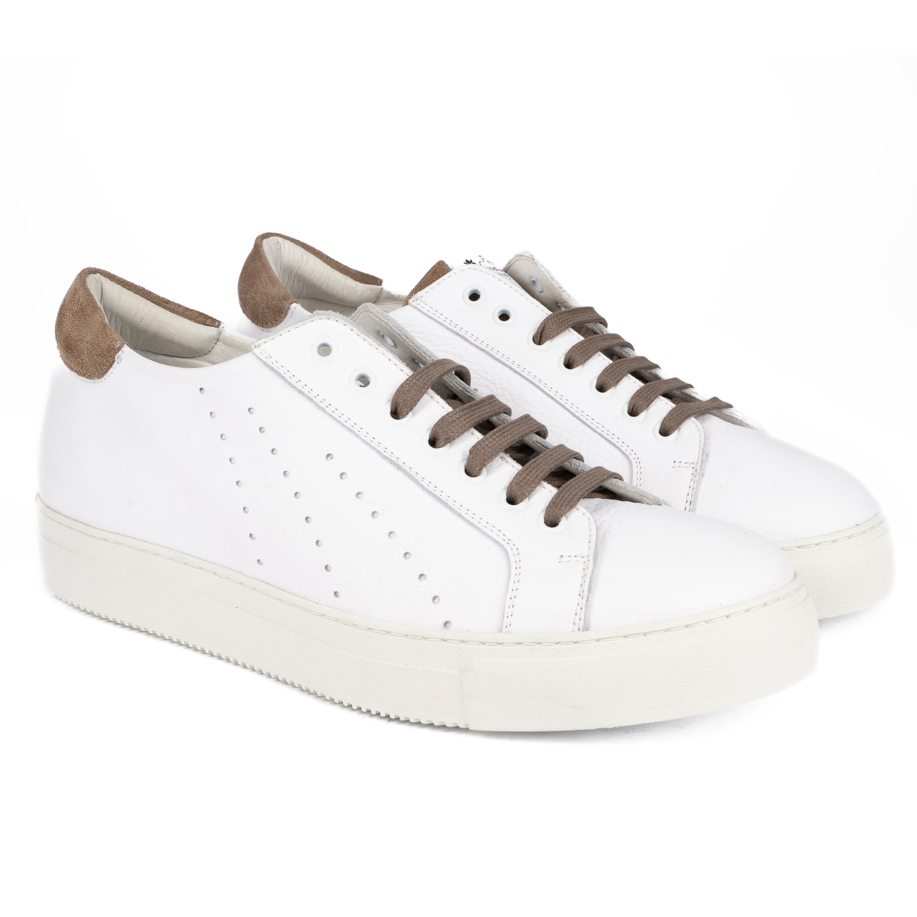 GAURO  Sneaker Bianco con Daino GAURO -BNCDNO ROSSO FIORENTINO 