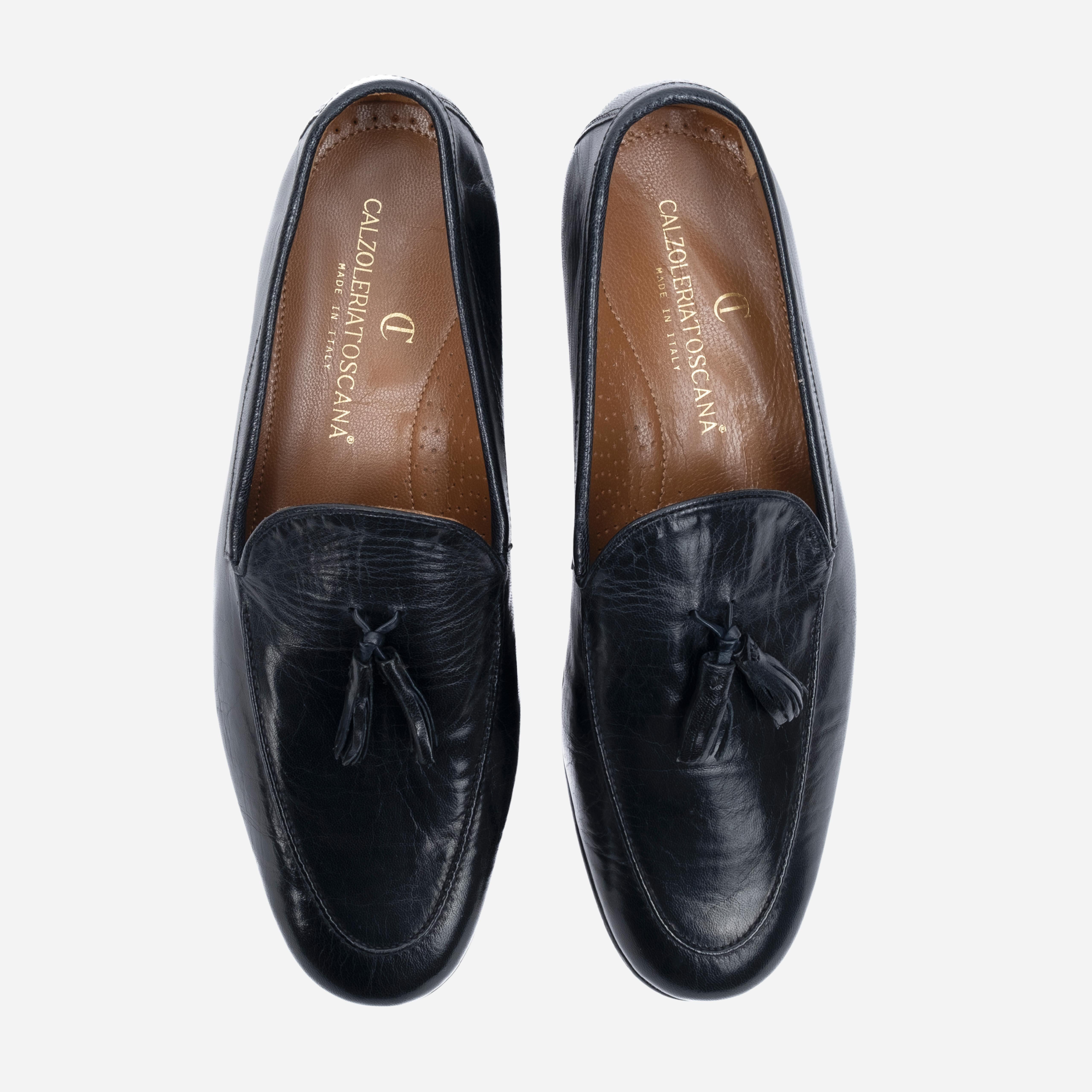 DOMASO  Mocassino Loafer con nappine Blu DOMASO -BLU CALZOLERIA TOSCANA 39 
