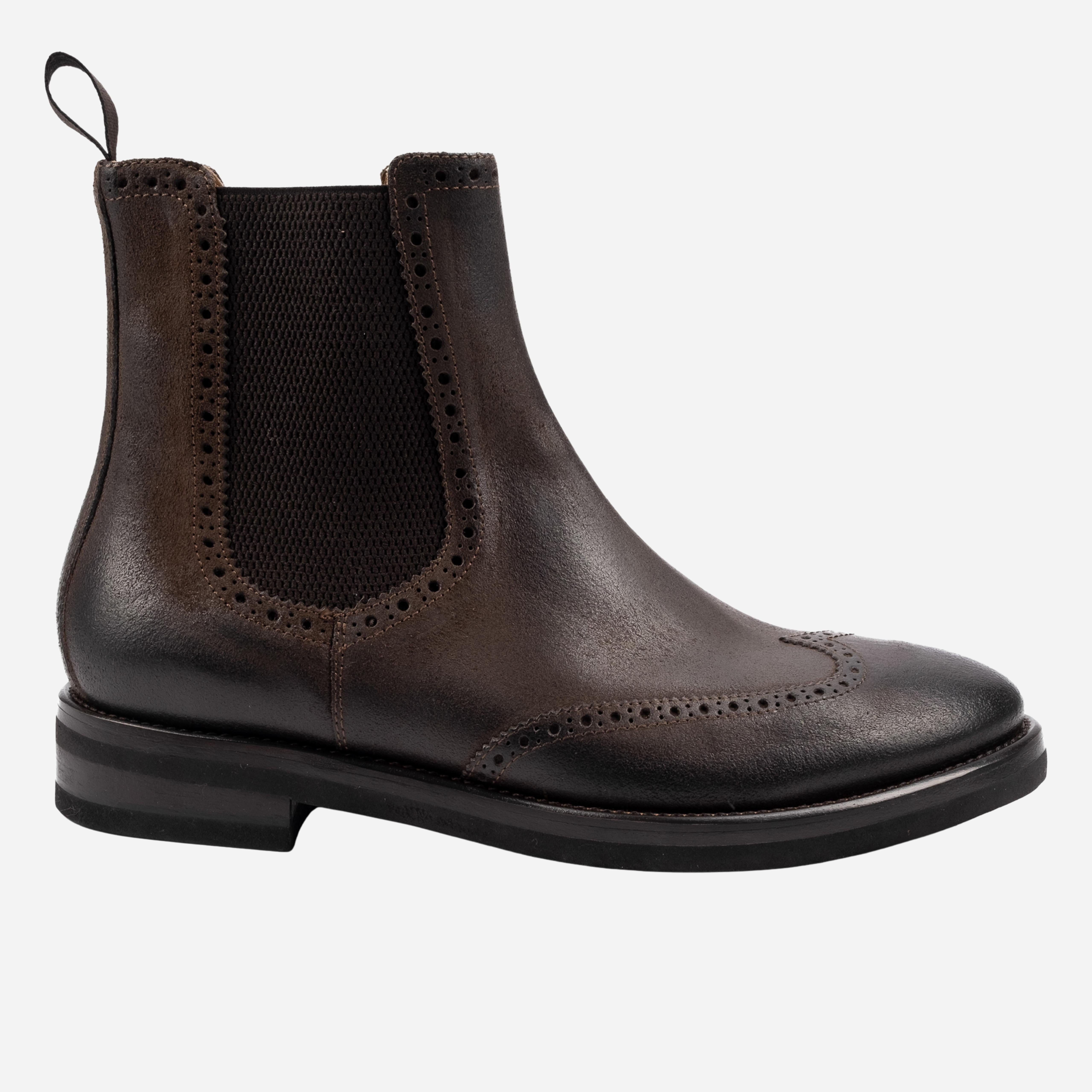 TARZO  Chelsea Boot Marrone rovinato<BR/> TARZO -WAXTDM CALZOLERIA TOSCANA 39 