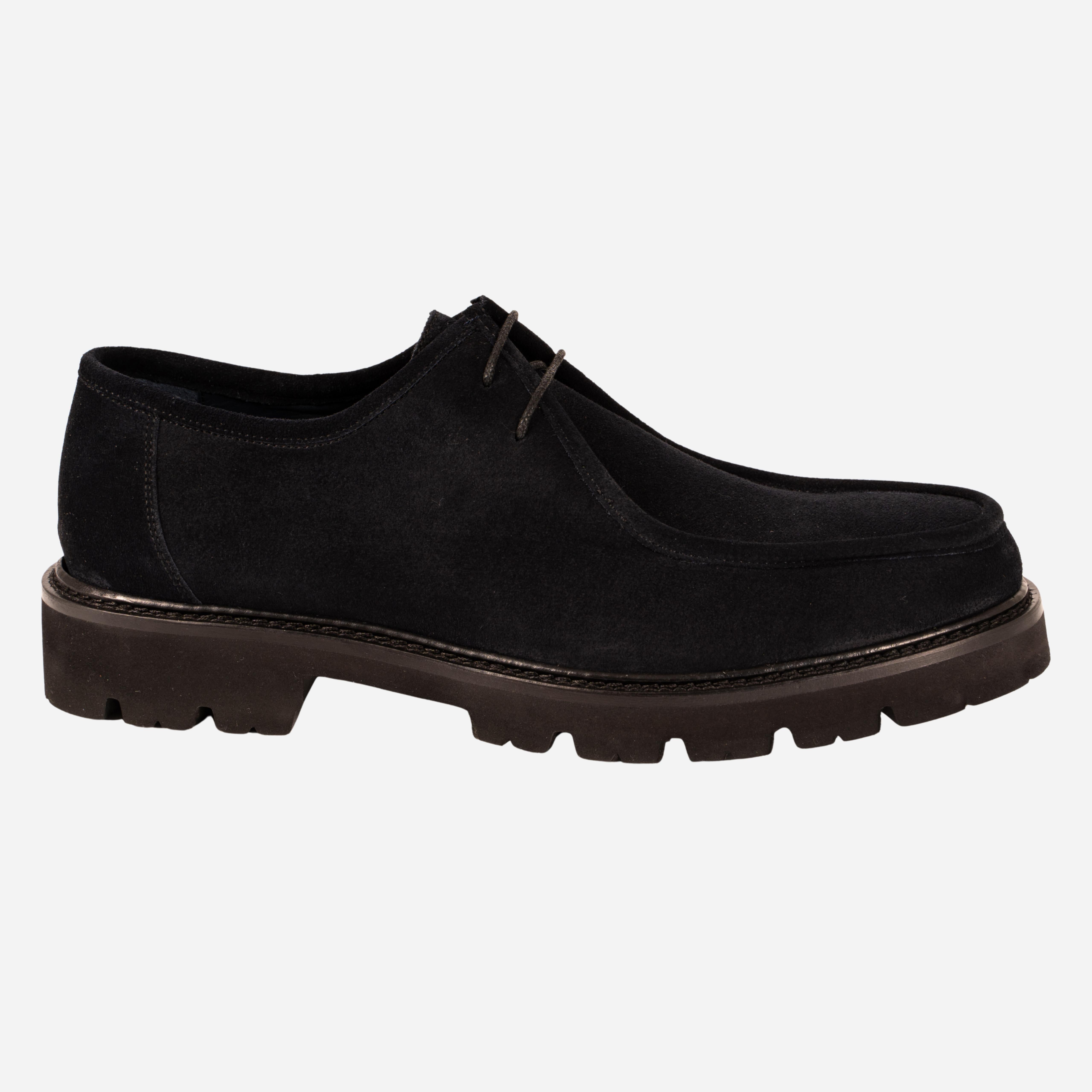 PERETO  Stringata Blu in vitello scamosciato PERETO -BLU CALZOLERIA TOSCANA 39 