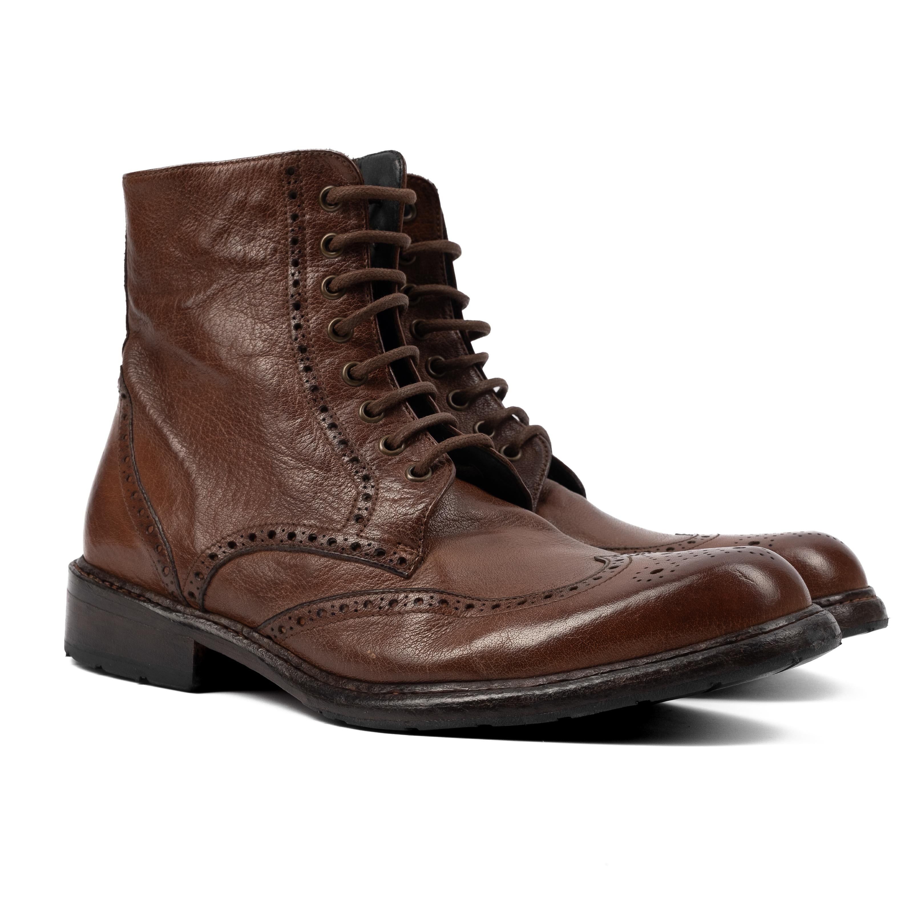 VERONA  Stivaletto allacciato Marrone<BR/> VERONA -MRR ROSSO FIORENTINO 