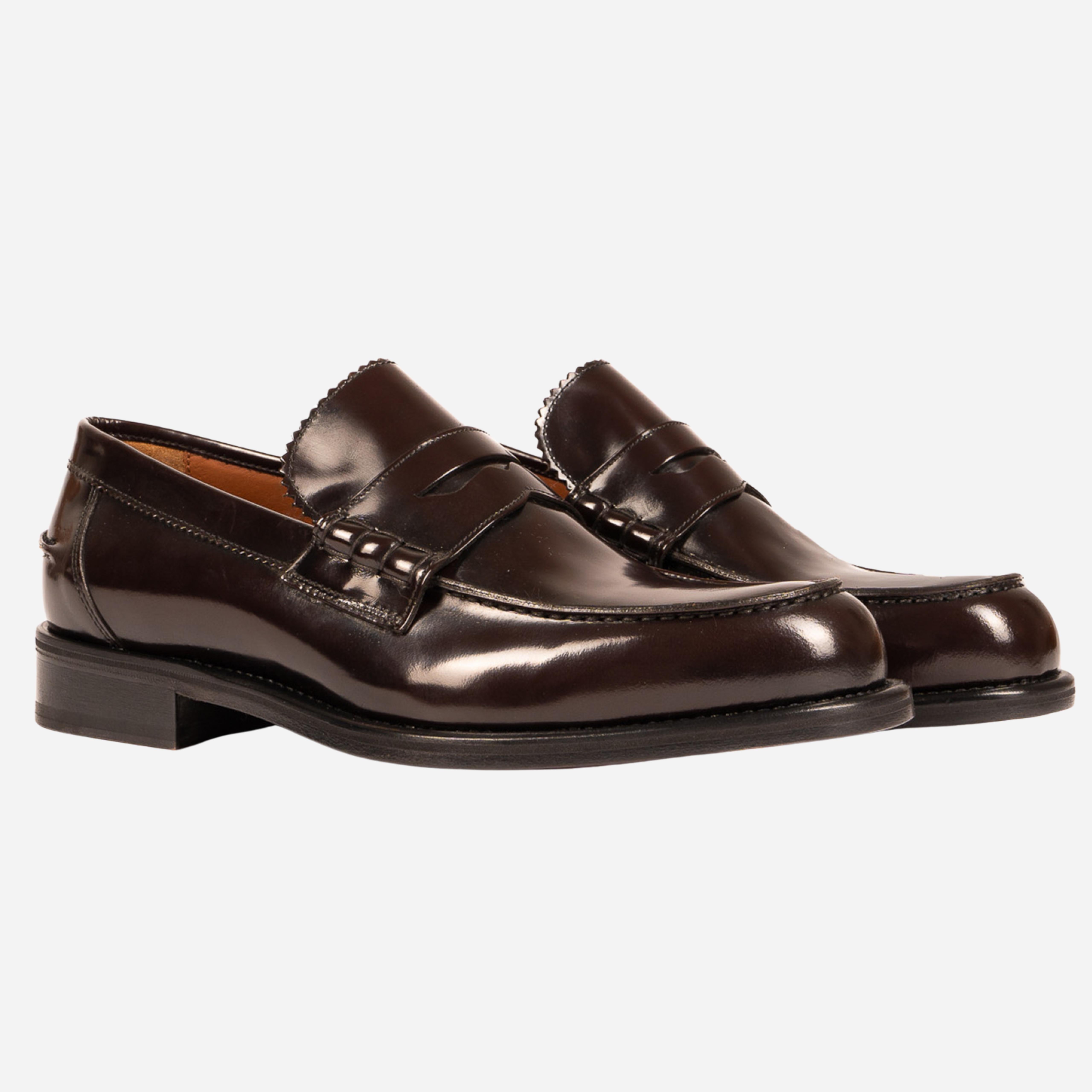 TRES  Mocassino Loafer Bordeaux<BR/> TRES -CRDBRD CALZOLERIA TOSCANA 39 