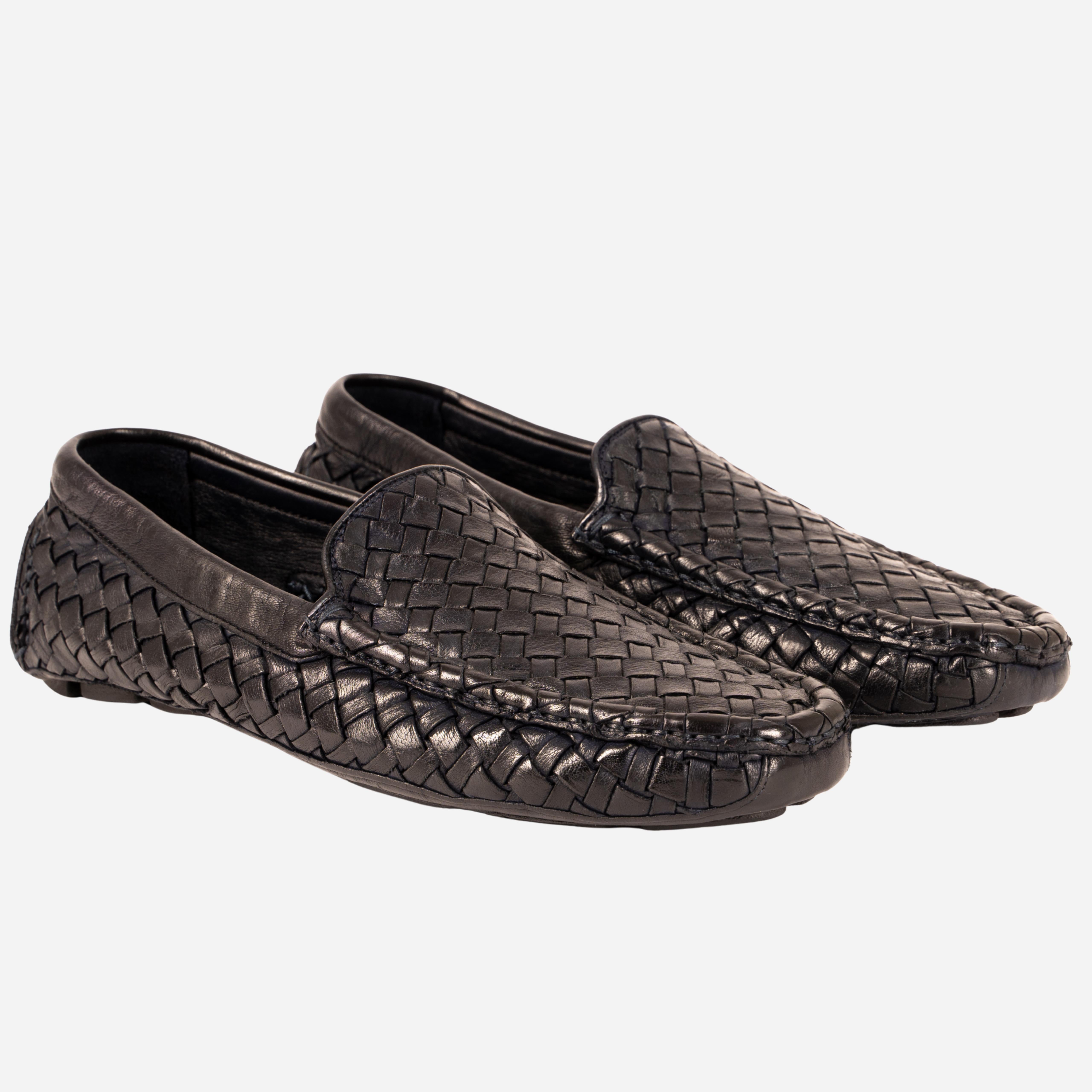 TIVOLI  Mocassino Intrecciato Blu<BR/> TIVOLI -BLU ROSSO FIORENTINO 