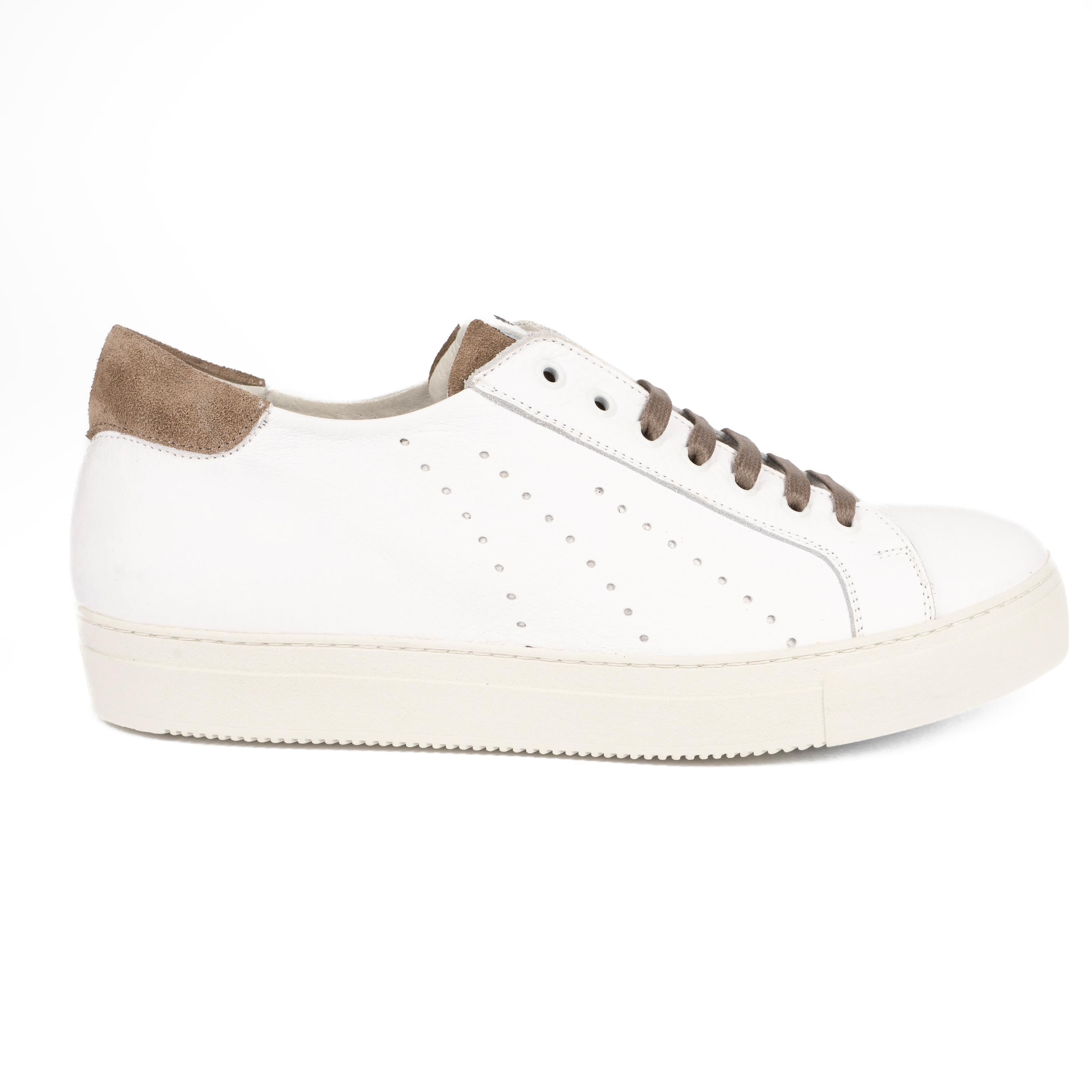 GAURO  Sneaker Bianco con Daino GAURO -BNCDNO ROSSO FIORENTINO 