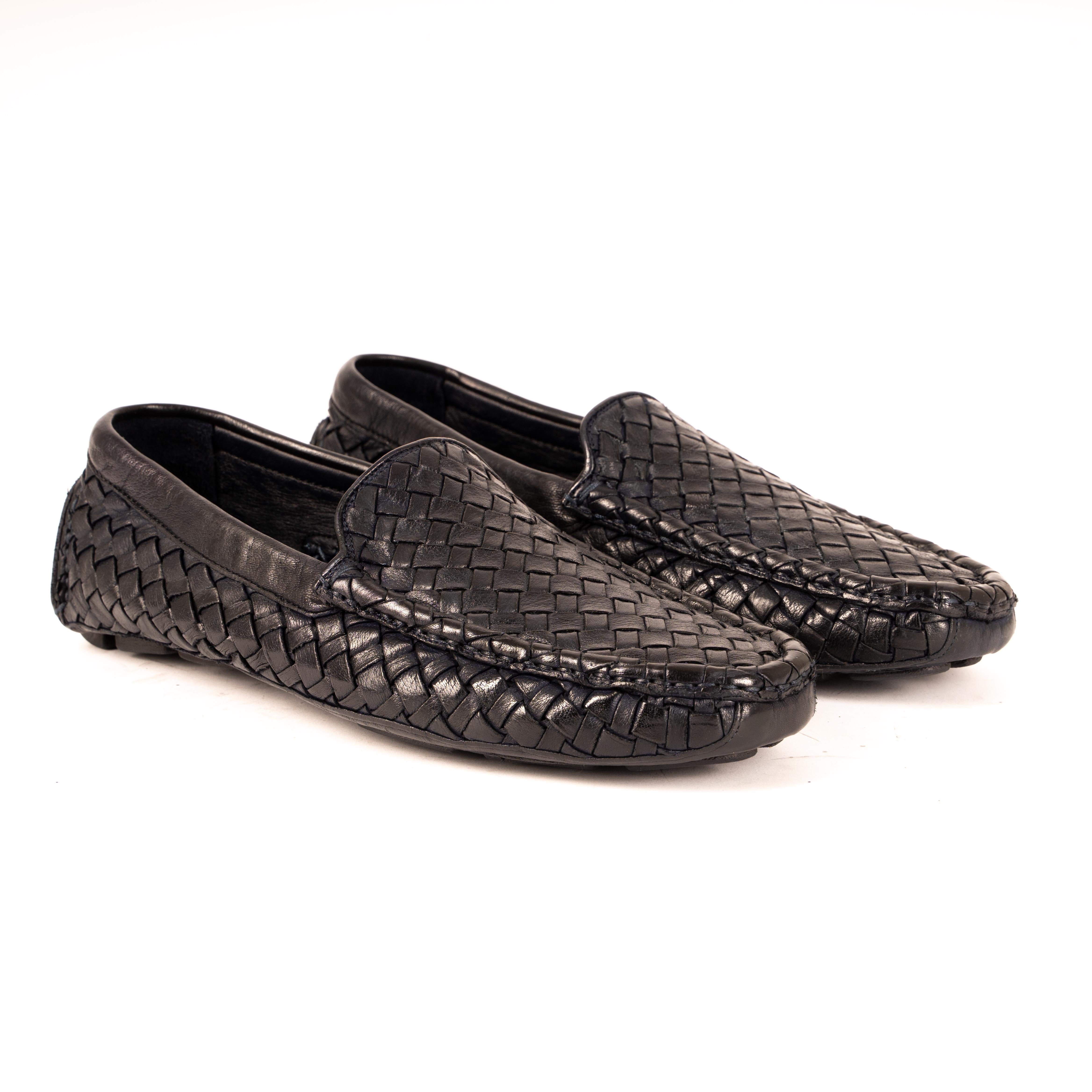 TIVOLI  Mocassino Intrecciato Blu<BR/> TIVOLI -BLU ROSSO FIORENTINO 