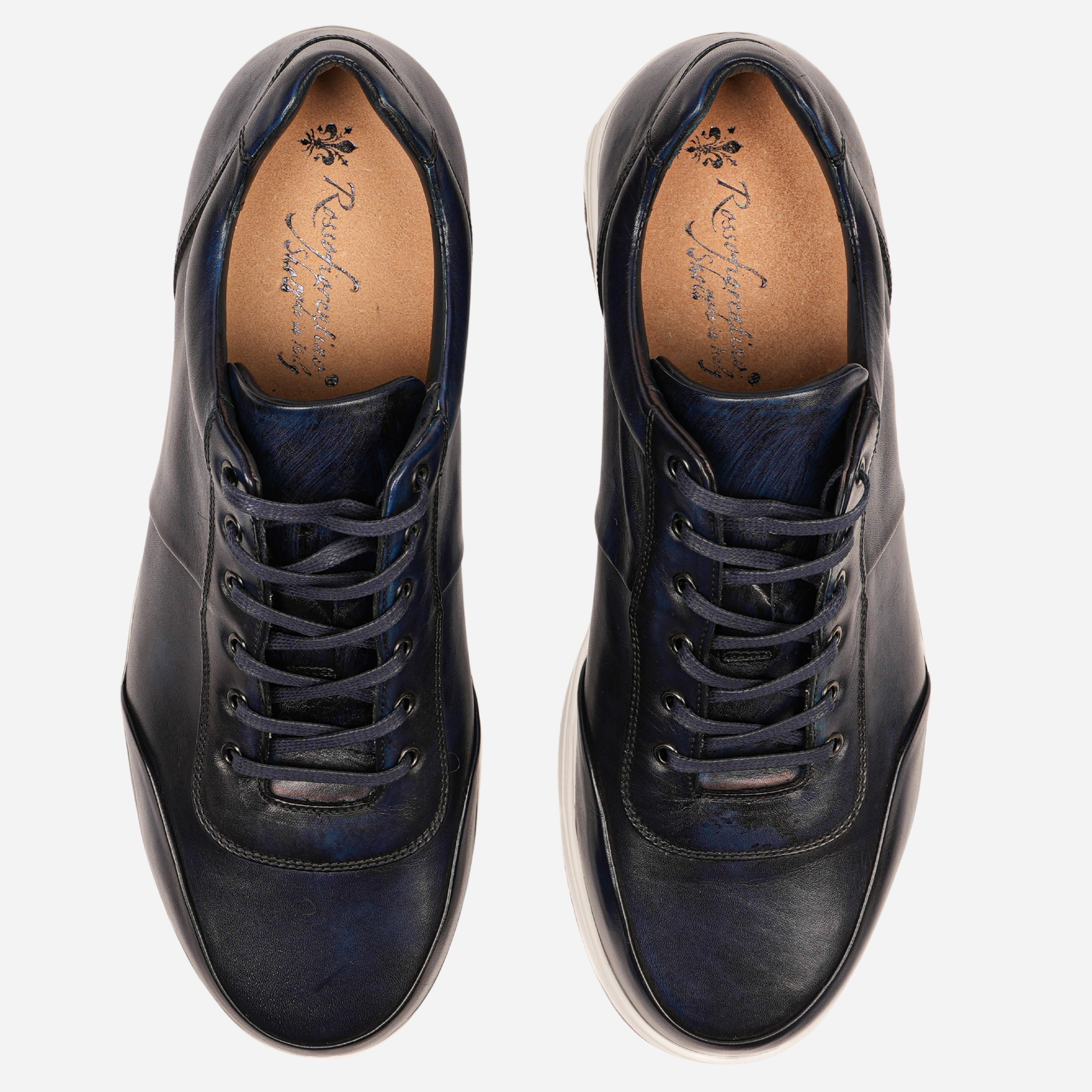 RIVES - Sneakers in Pelle Blu Disco RIVES -SHDBLD ROSSO FIORENTINO 