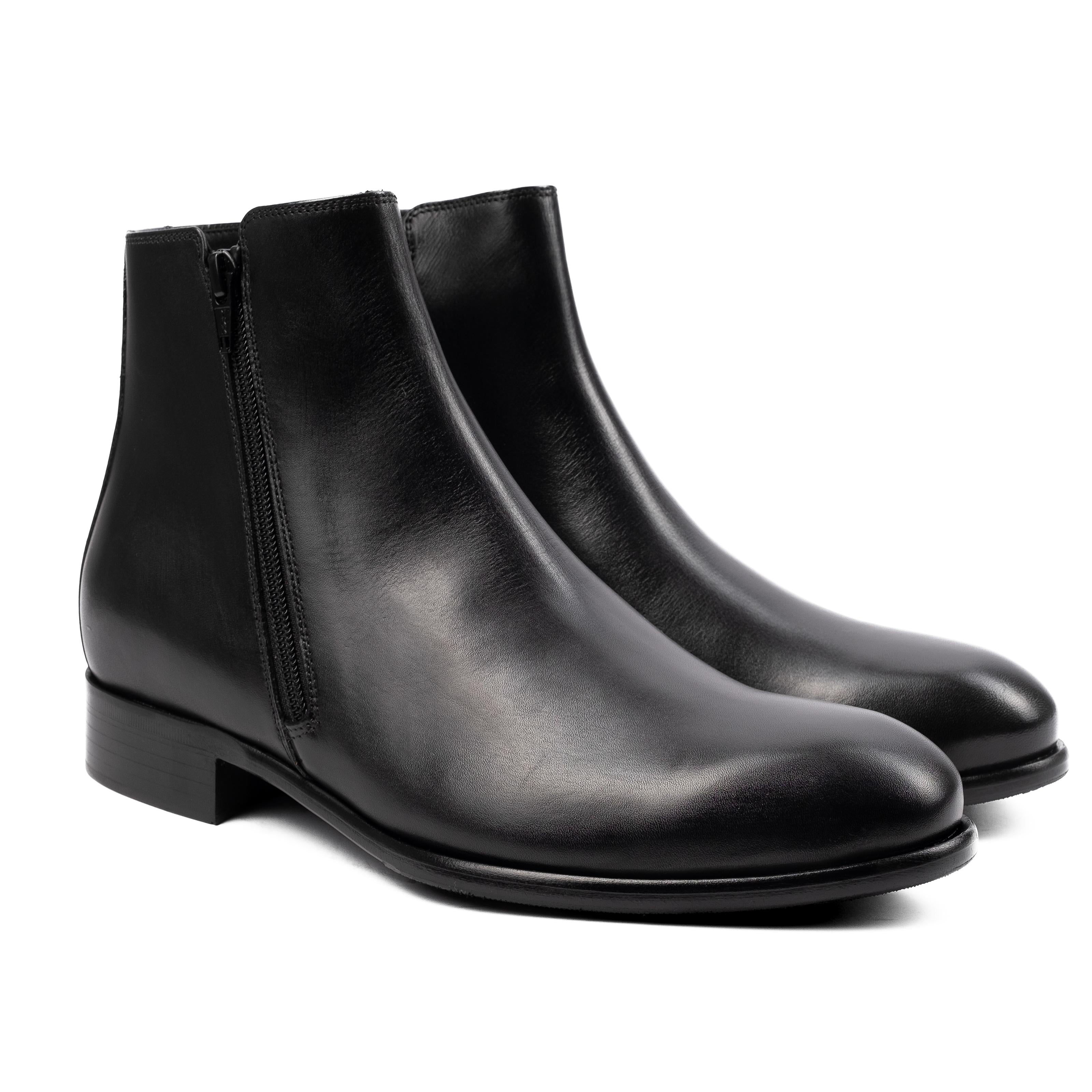 ZEME  Stivaletto Polacco con Doppia Zip Nero<BR/> ZEME -WSTNRO CALZOLERIA TOSCANA 39 