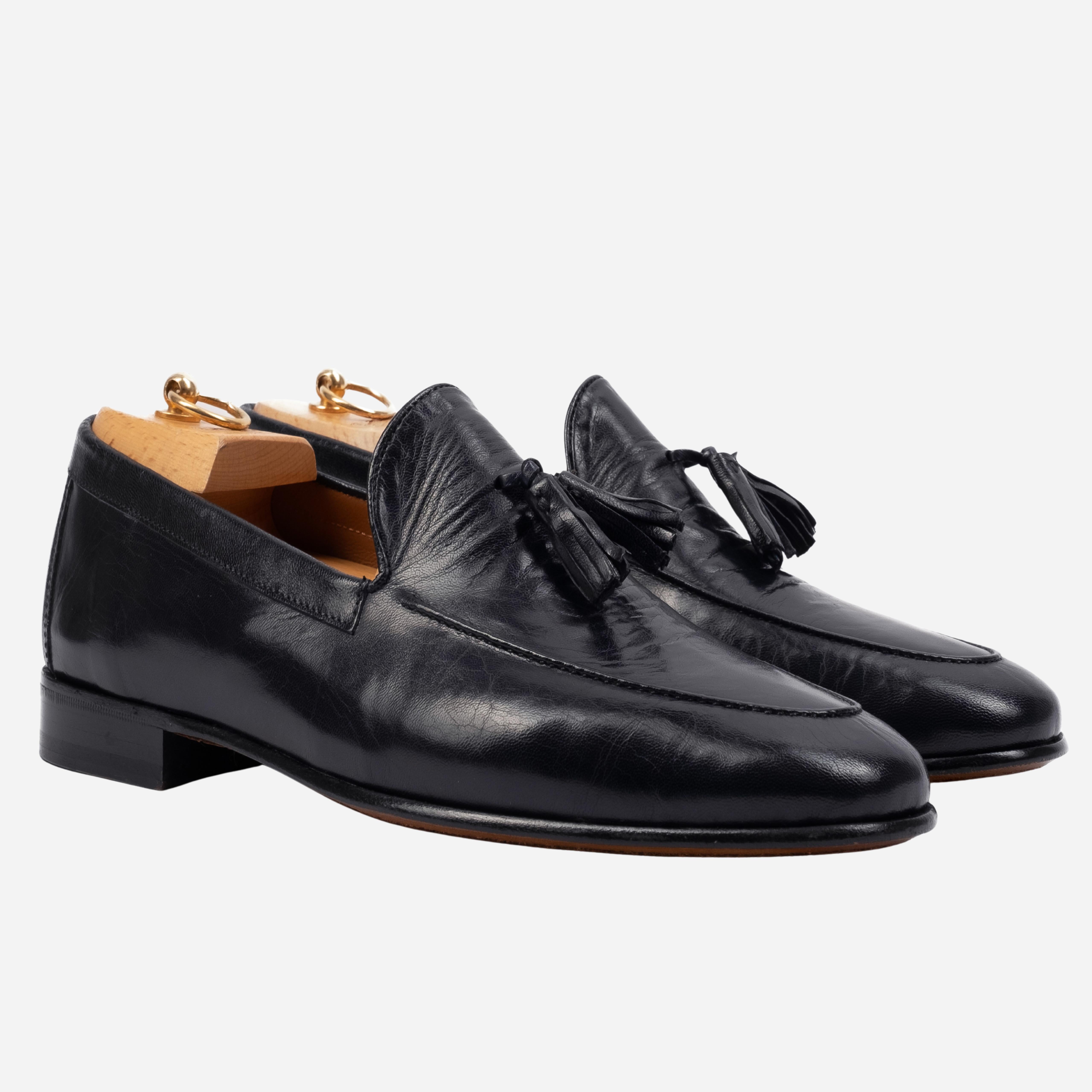 DOMASO  Mocassino Loafer con nappine Blu DOMASO -BLU CALZOLERIA TOSCANA 39 