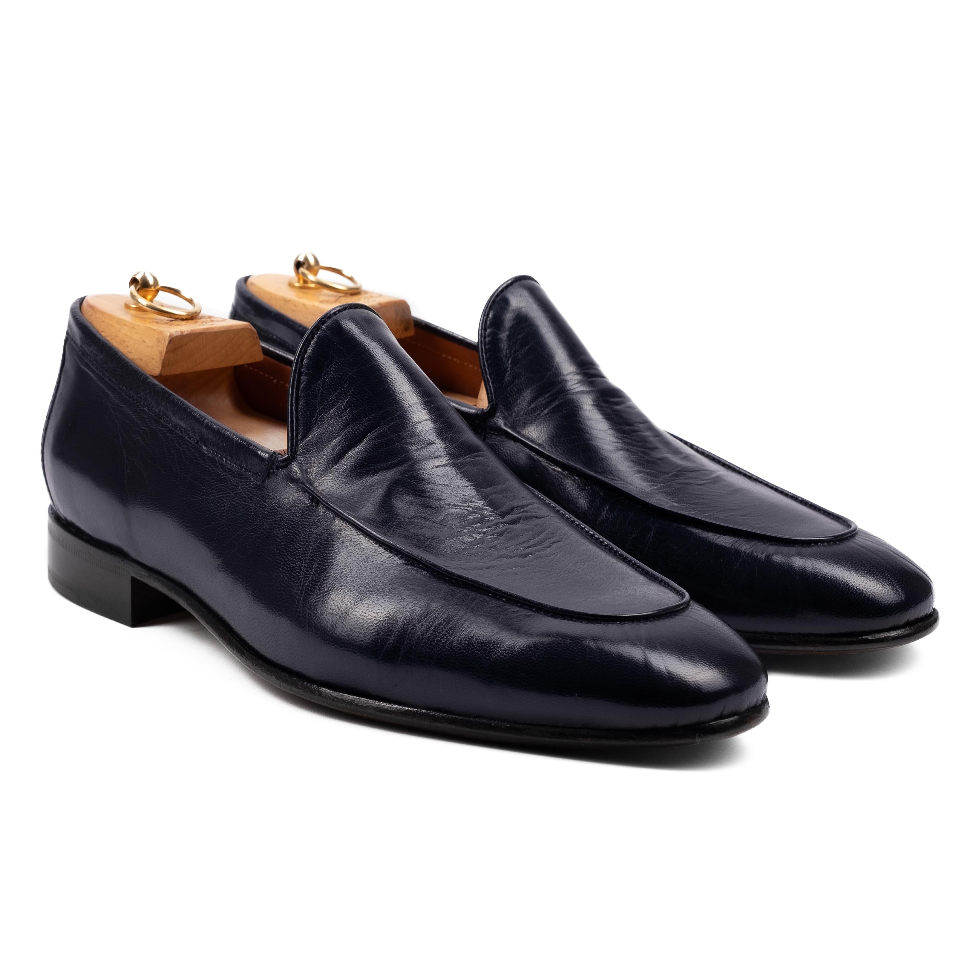 LIERNA  Mocassino Loafer in Pelle Liscia Blu LIERNA -BLU CALZOLERIA TOSCANA 39 