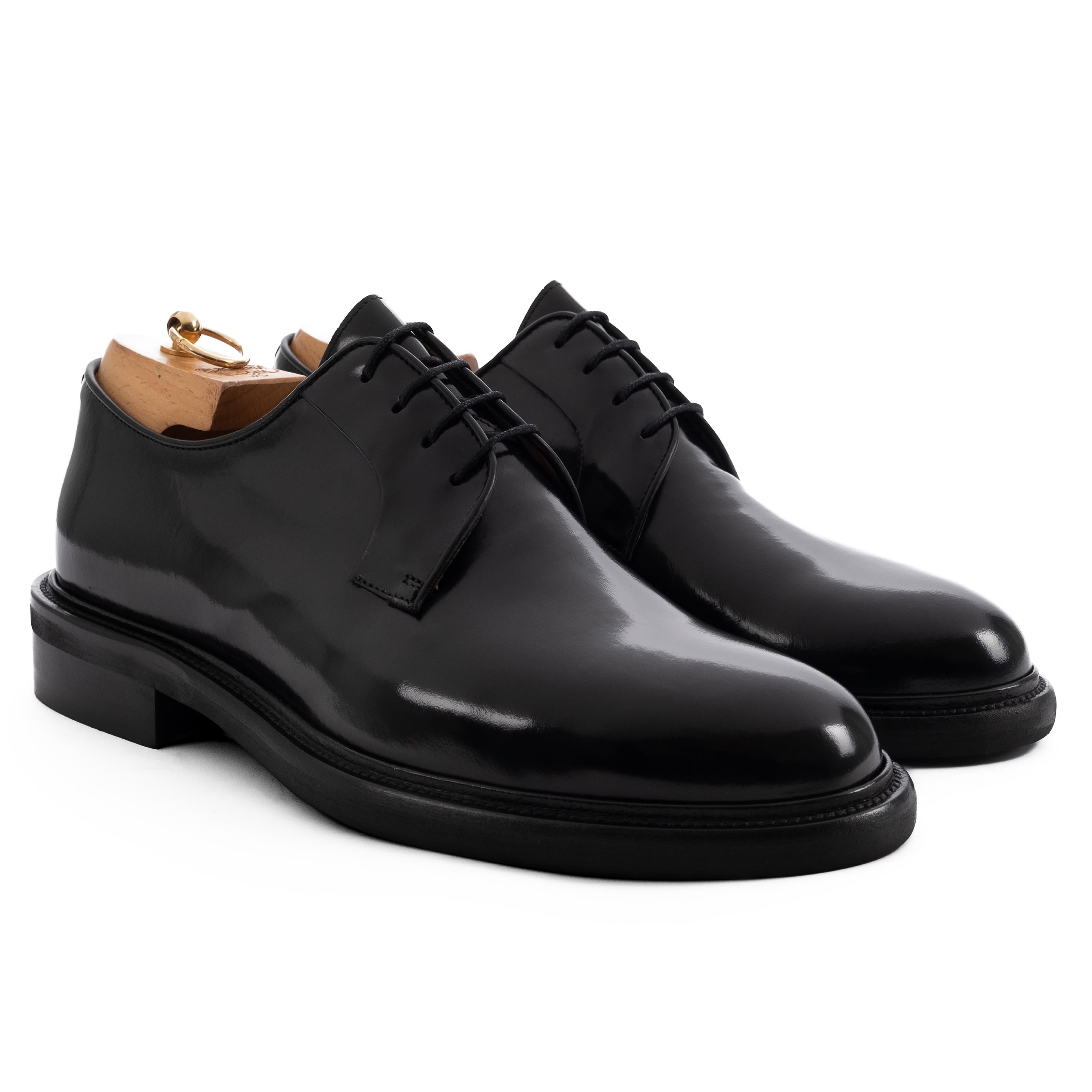 KIMON  Derby in Pelle Liscia nero<BR/> KIMON -ABRNRO CALZOLERIA TOSCANA 39 