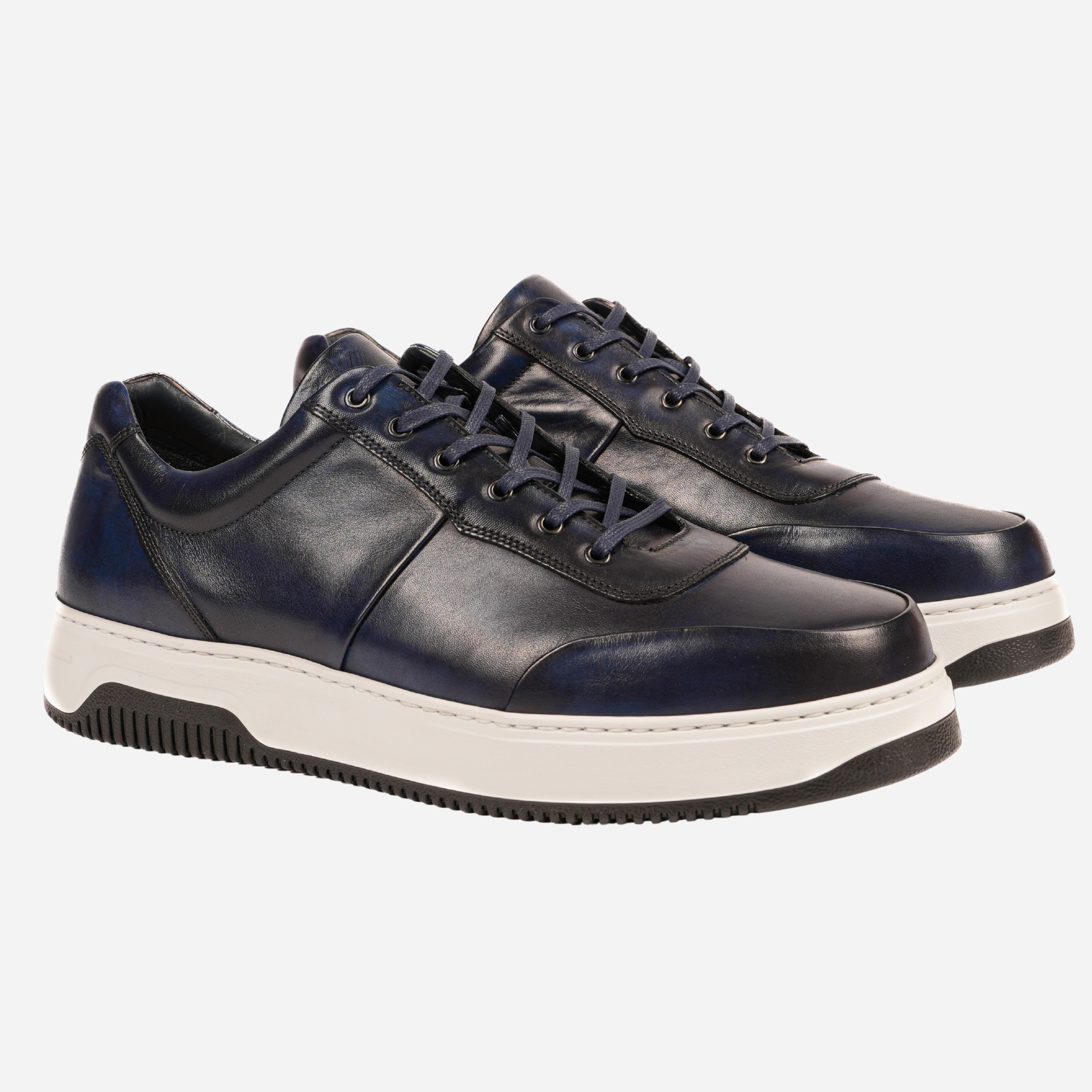 RIVES  Sneakers in Pelle Blu Disco RIVES -SHDBLD ROSSO FIORENTINO 